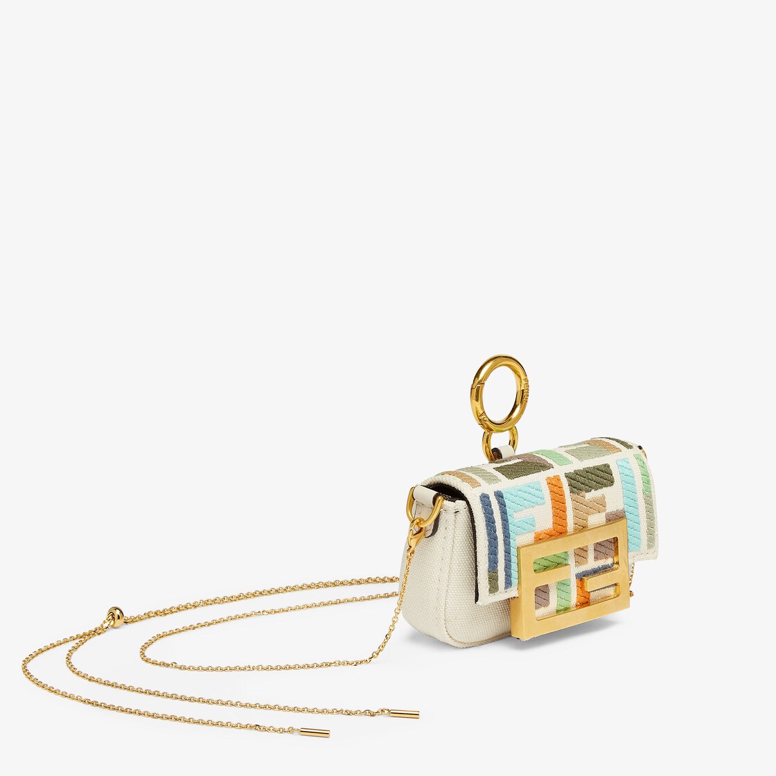 Nano Baguette Charm - Beige canvas charm | Fendi