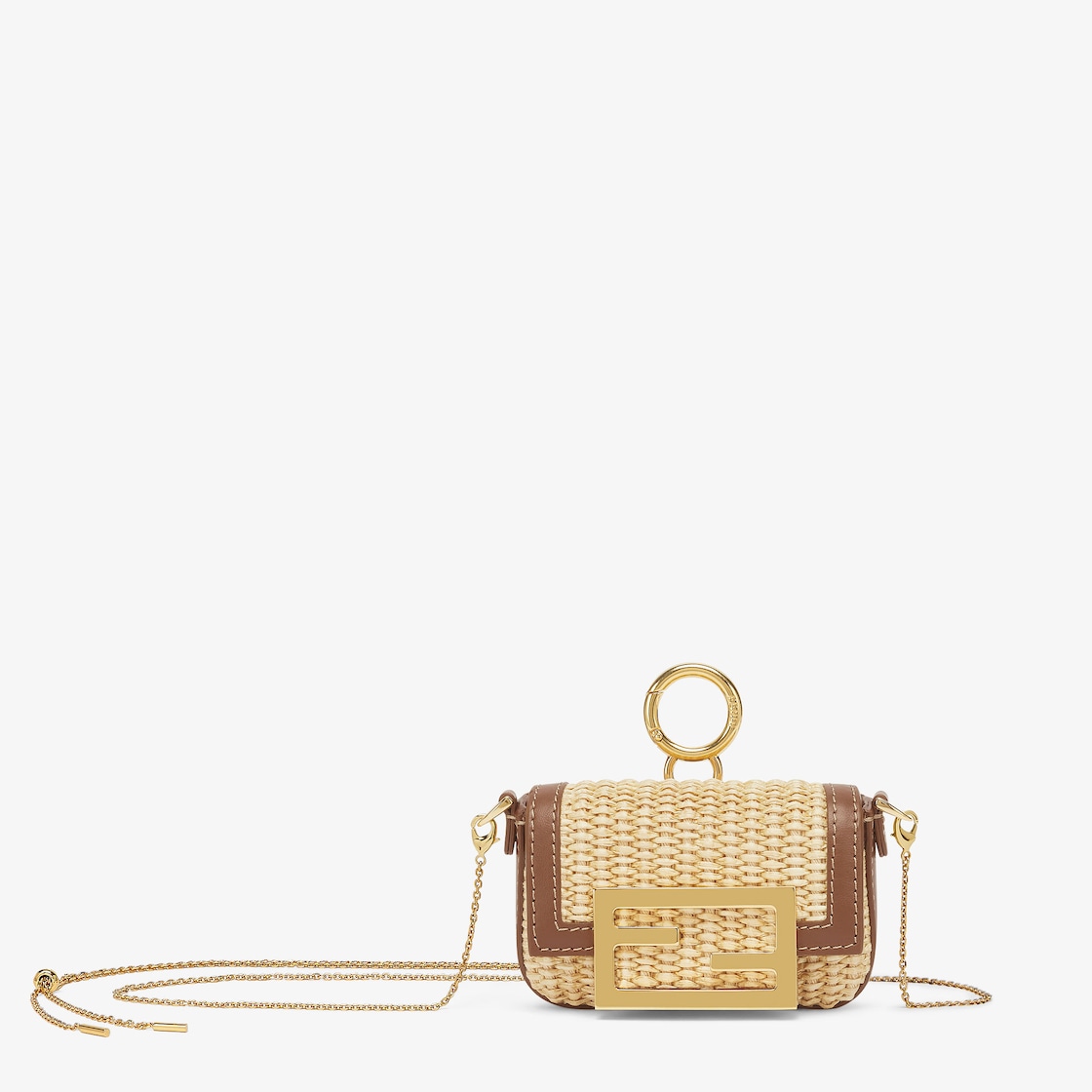 Nano Baguette Charm Beige cotton fibre charm Fendi