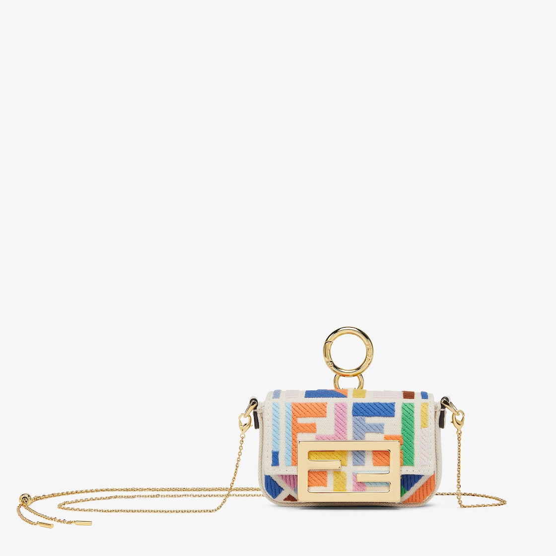 FENDI　マルチカラー　ナノバゲット　チャームカラーベージュ