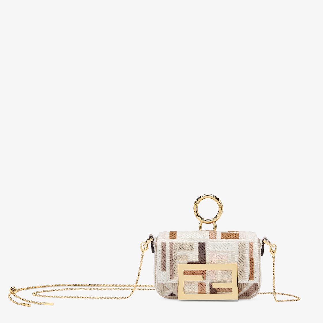 Nano Baguette Charm Fabric Beige | Fendi