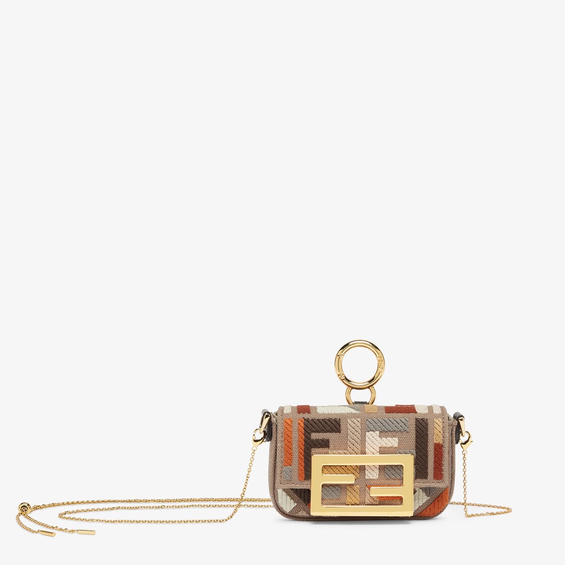 Nano Baguette Charm Fabric Grey | Fendi