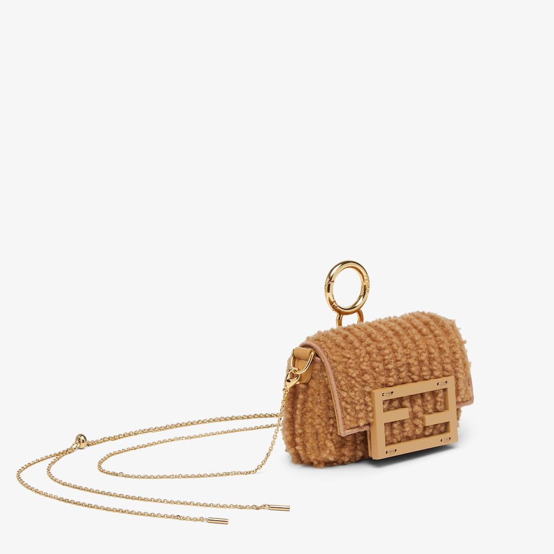 Nano Baguette Charm Fur Beige - Image 2/4