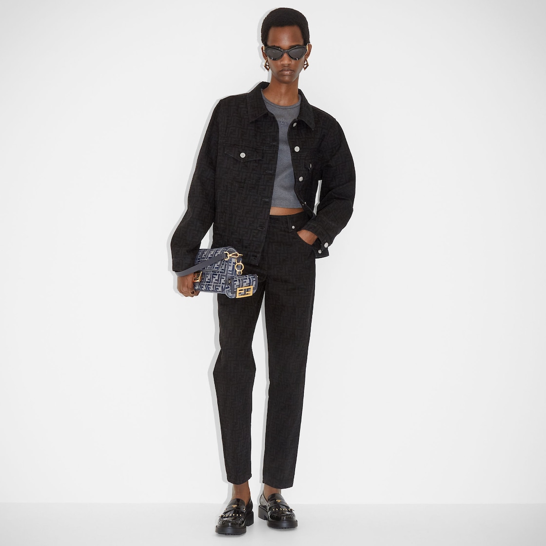 ナノ バゲット チャーム ファブリック ブルー | Fendi ナノ バゲット チャーム ファブリック ブルー | Fendi