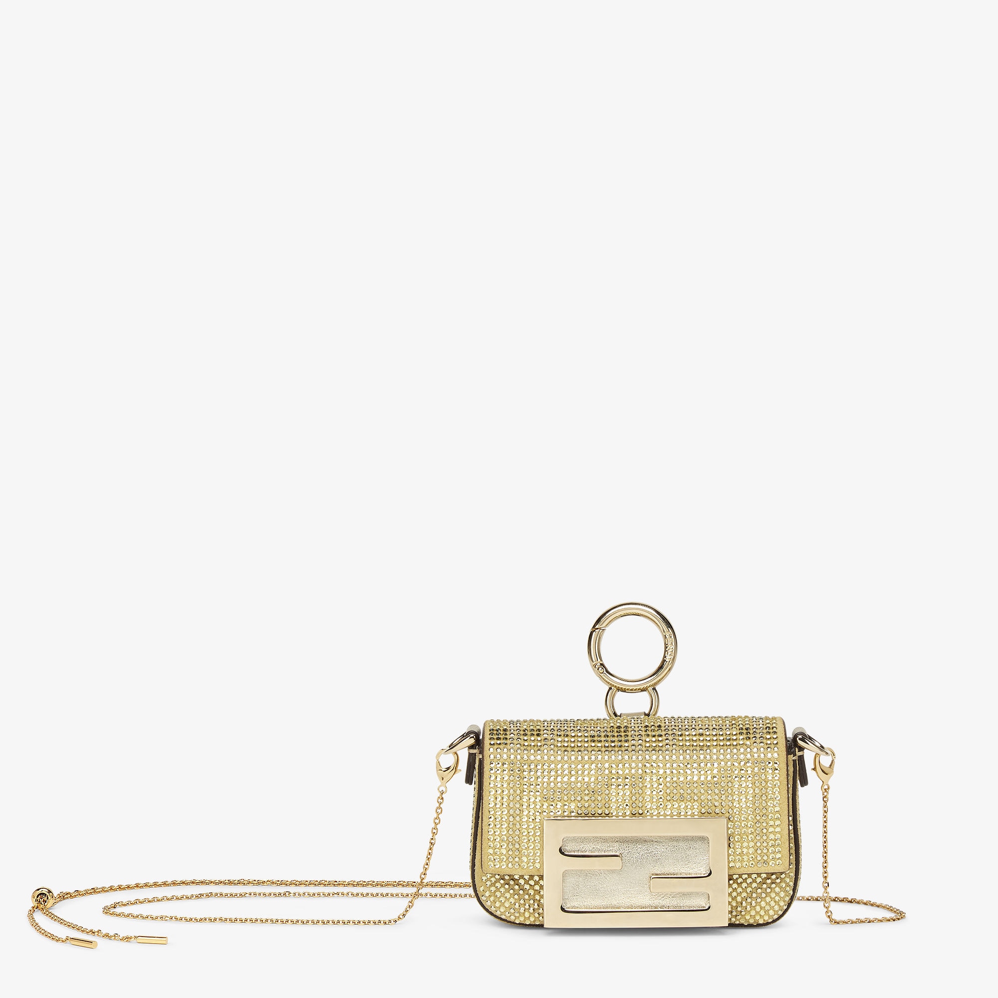 ナノ バゲット スパンコールまたはクリスタル ゴールド | Fendi ナノ バゲット スパンコールまたはクリスタル ゴールド | Fendi