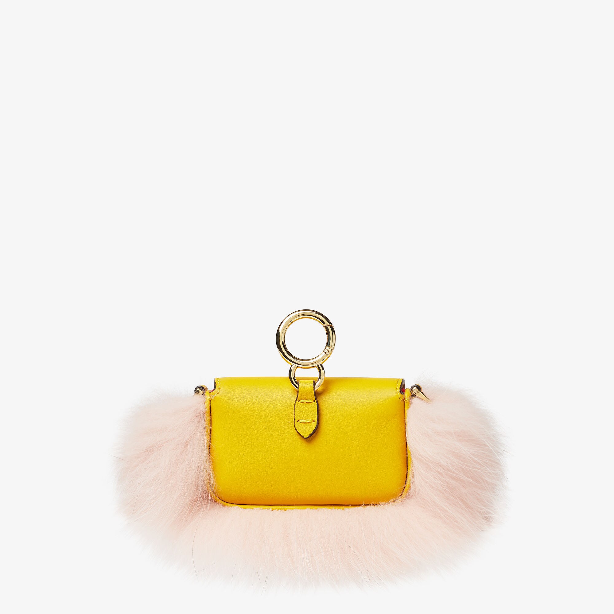 FENDI ナノバゲット モンスター チャーム イエロー ファー 新作 ナノ バゲット レザー イエロー | Fendi