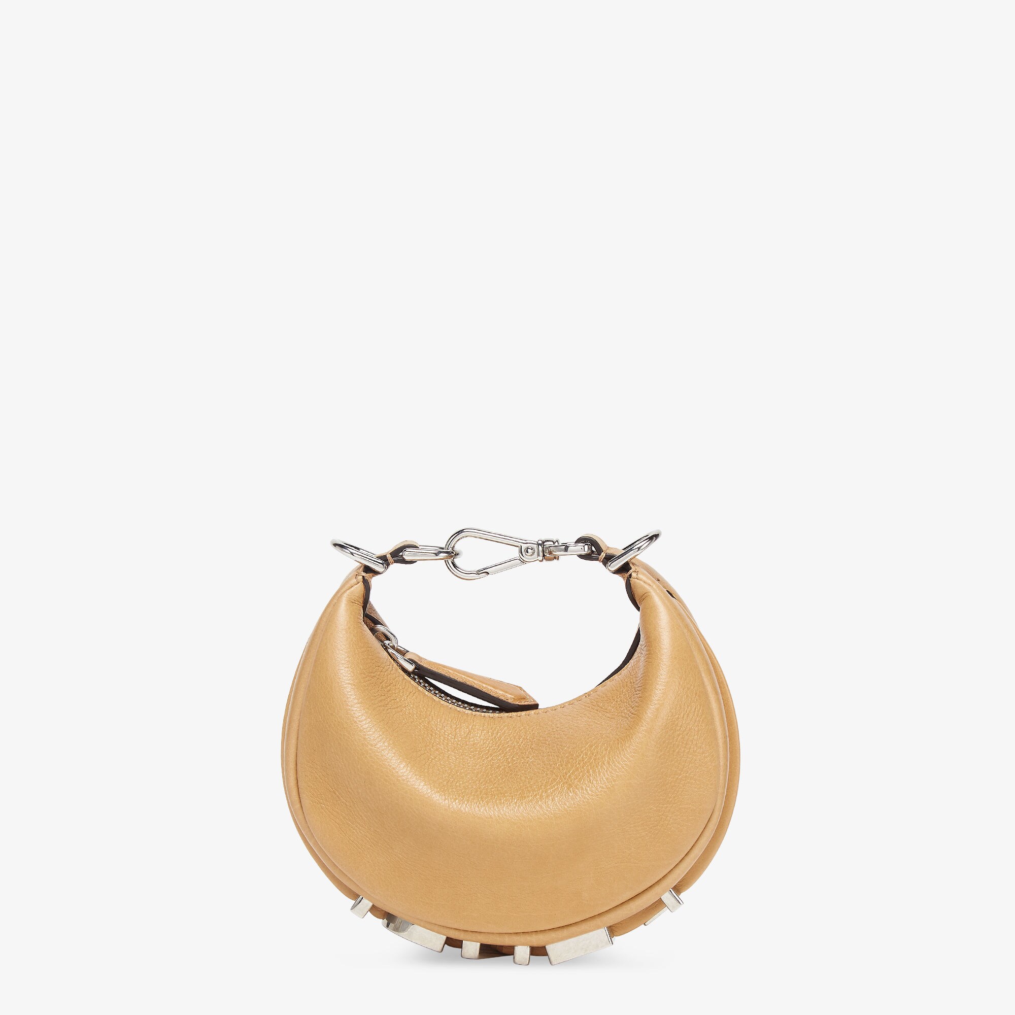 Nano FendigraphyBeige leather charm