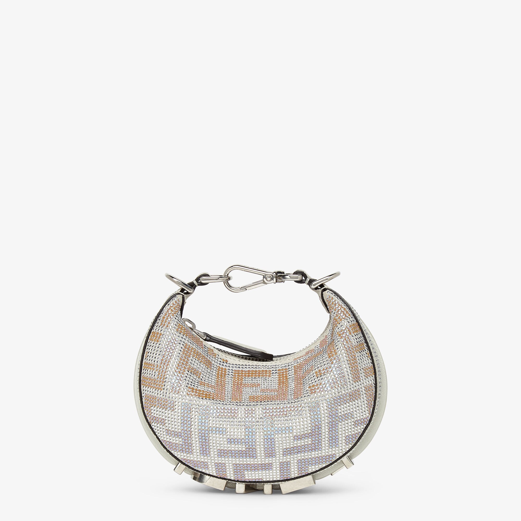 ハンドバッグ FENDI NANO FENDIGRAPHY CHARM BAG Fendi Nano Fendigraphy Brown Fabric Charm Bag