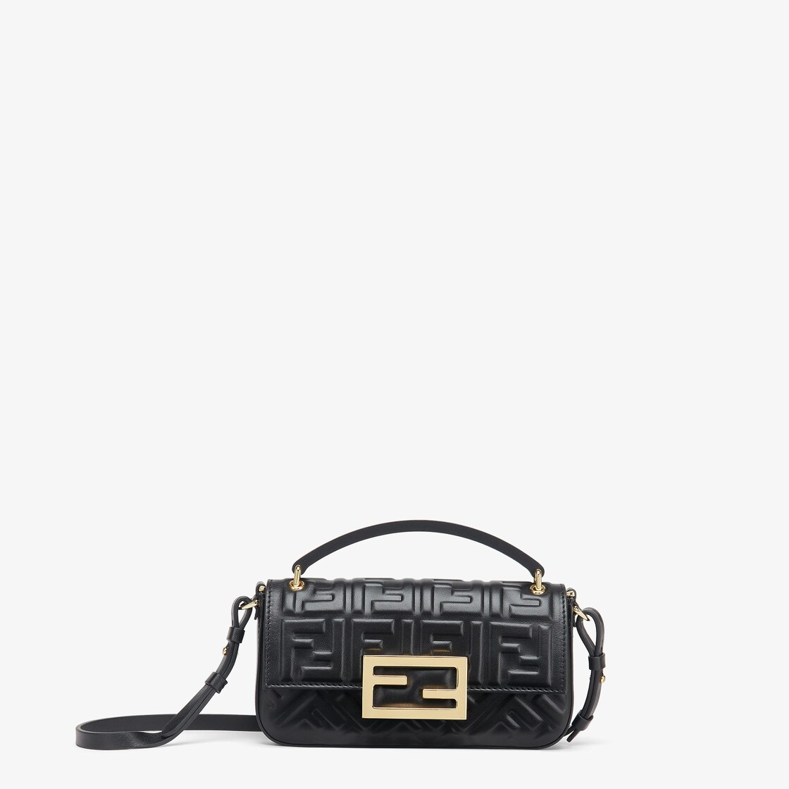 バゲット フォンポーチ - ブラック ナッパレザー ポーチ | Fendi