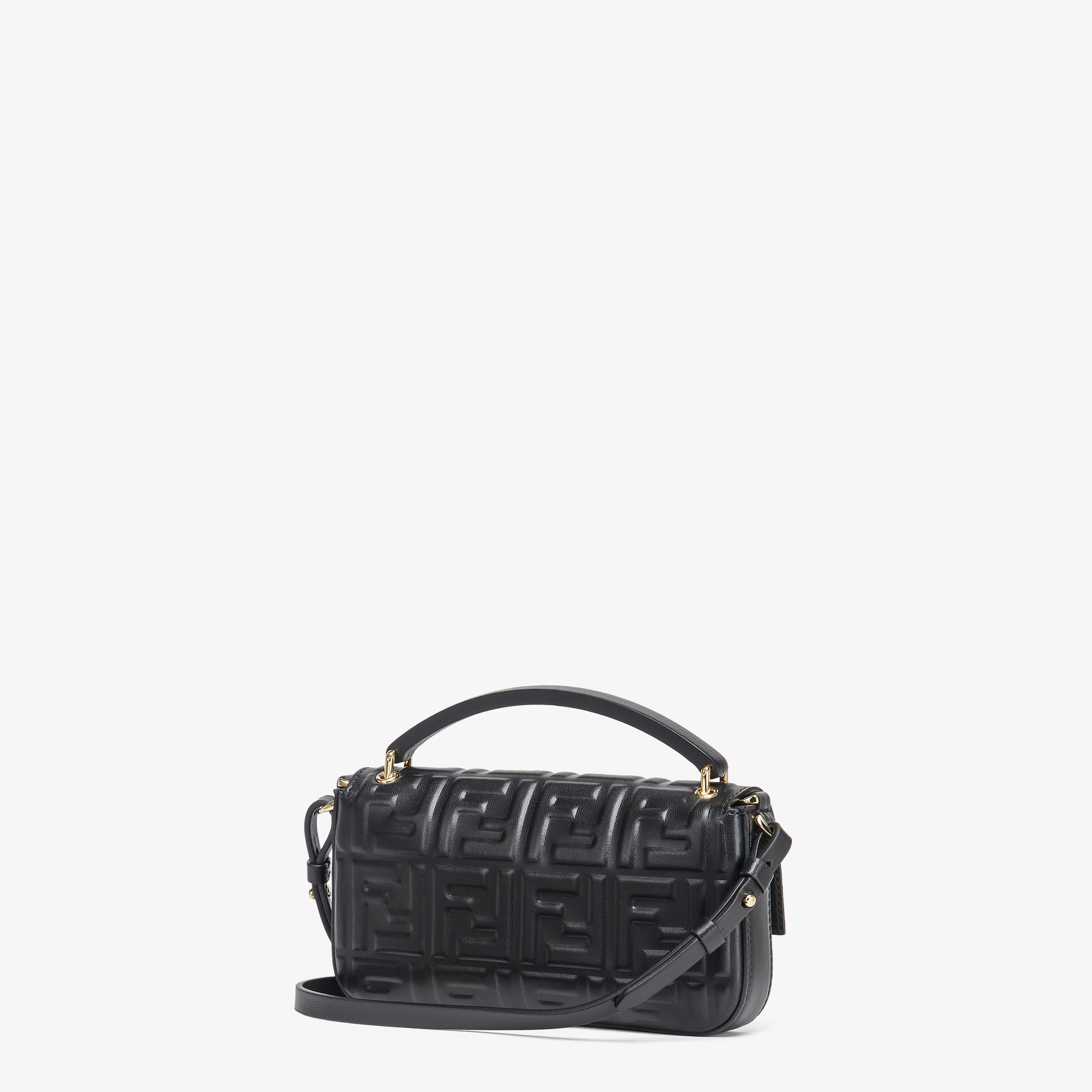 ショルダーバッグ・ポシェット FENDI Black Leather Baguette Phone Case Baguette Phone Pouch Leather Black | Fendi