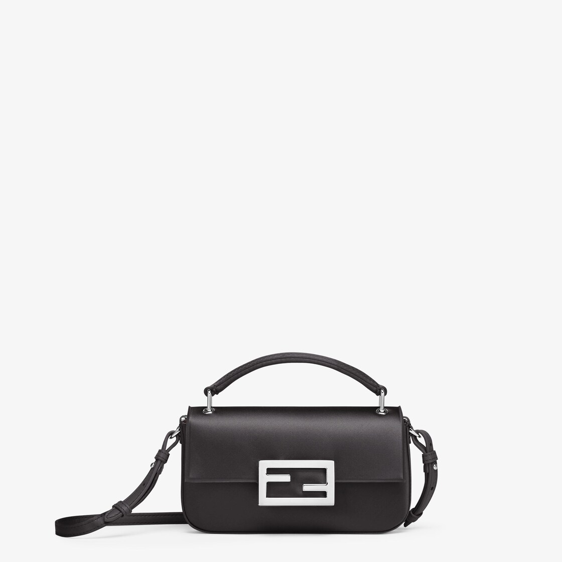 バゲット 携帯電話ポーチ - ブラックシルク ポーチ | Fendi