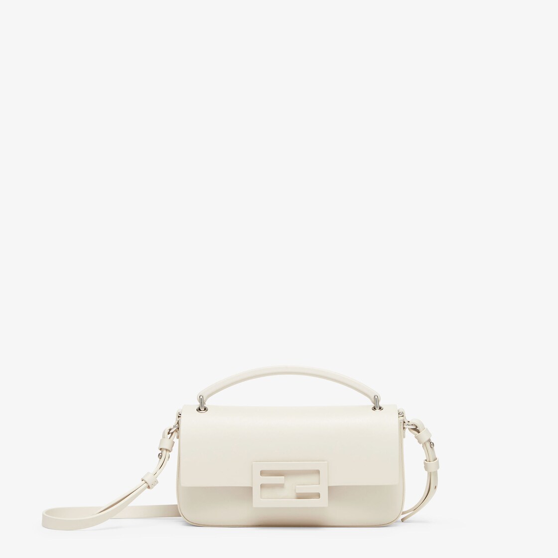 Baguette Phone Pouch - White patent leather pouch | Fendi