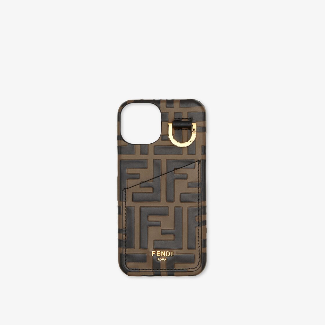 Smartphone Case Brown leather cover Fendi