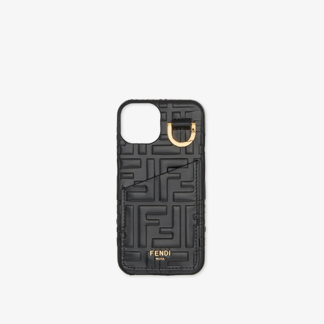 Smartphone Case Black leather cover Fendi