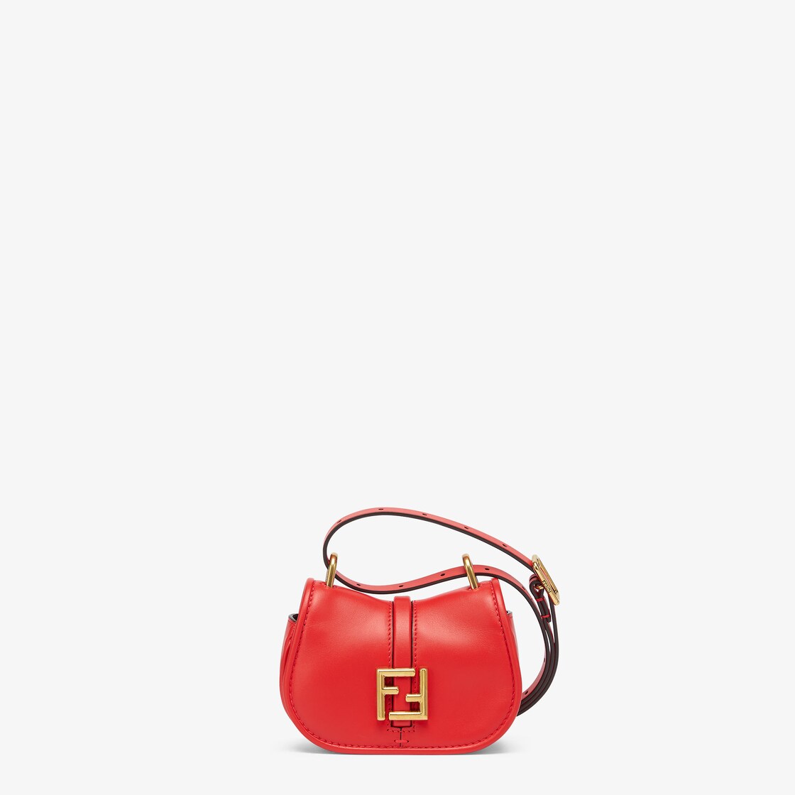 Fendi Baguette Mini Chain Shoulder Bag in Red