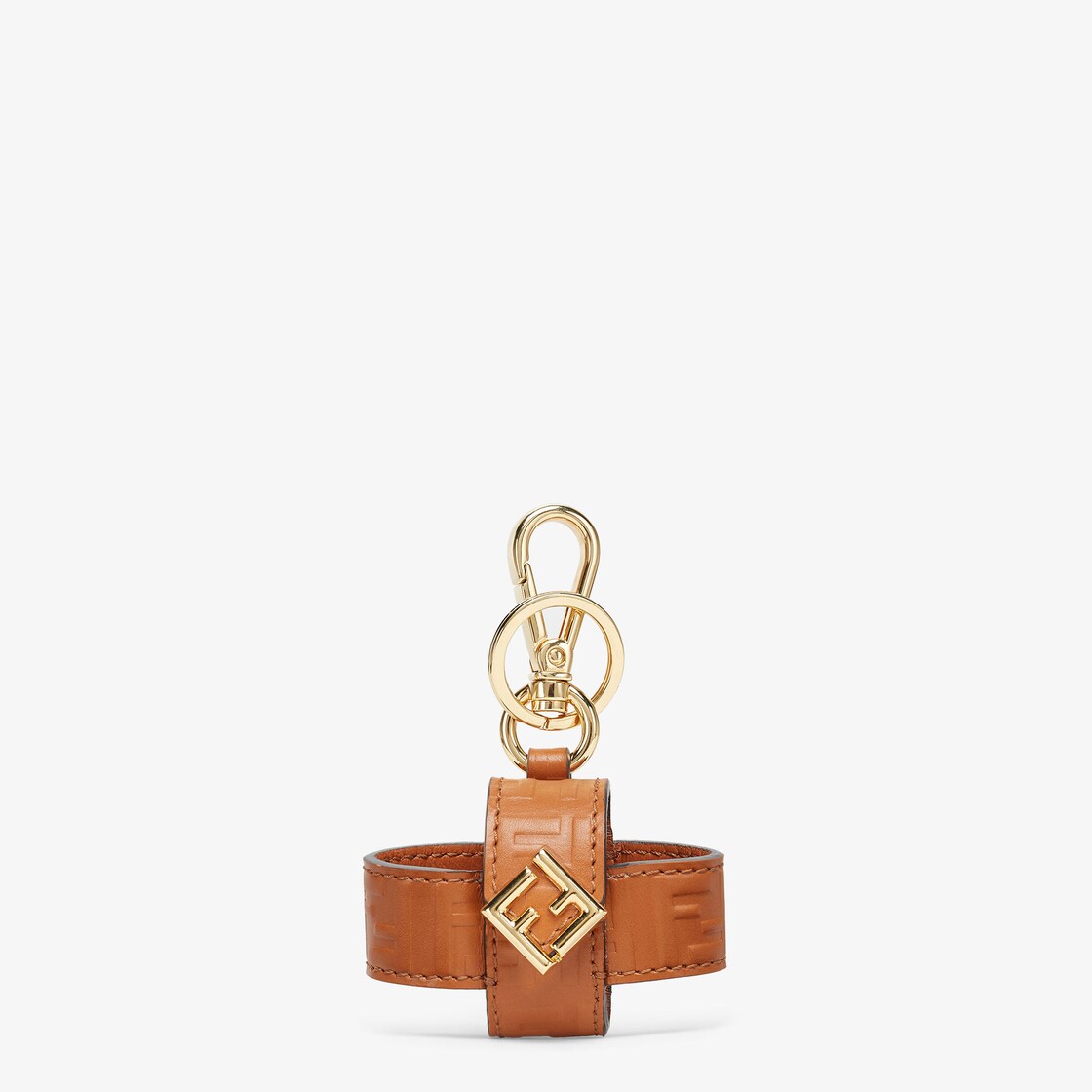 FF Diamonds AirPods Pro Charm Brown leather charm Fendi