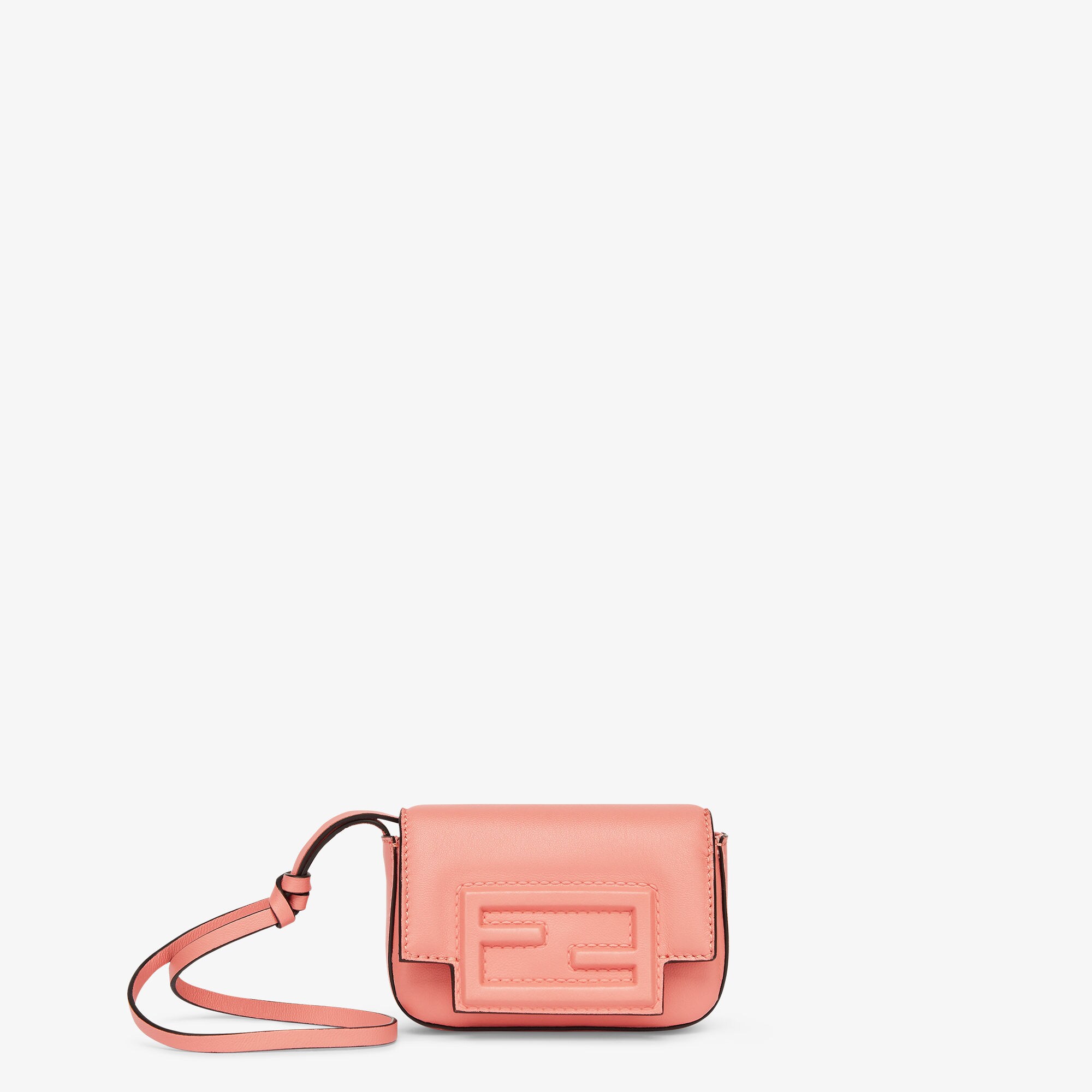 Nano Baguette Charm - Charm in pink nappa leather | Fendi