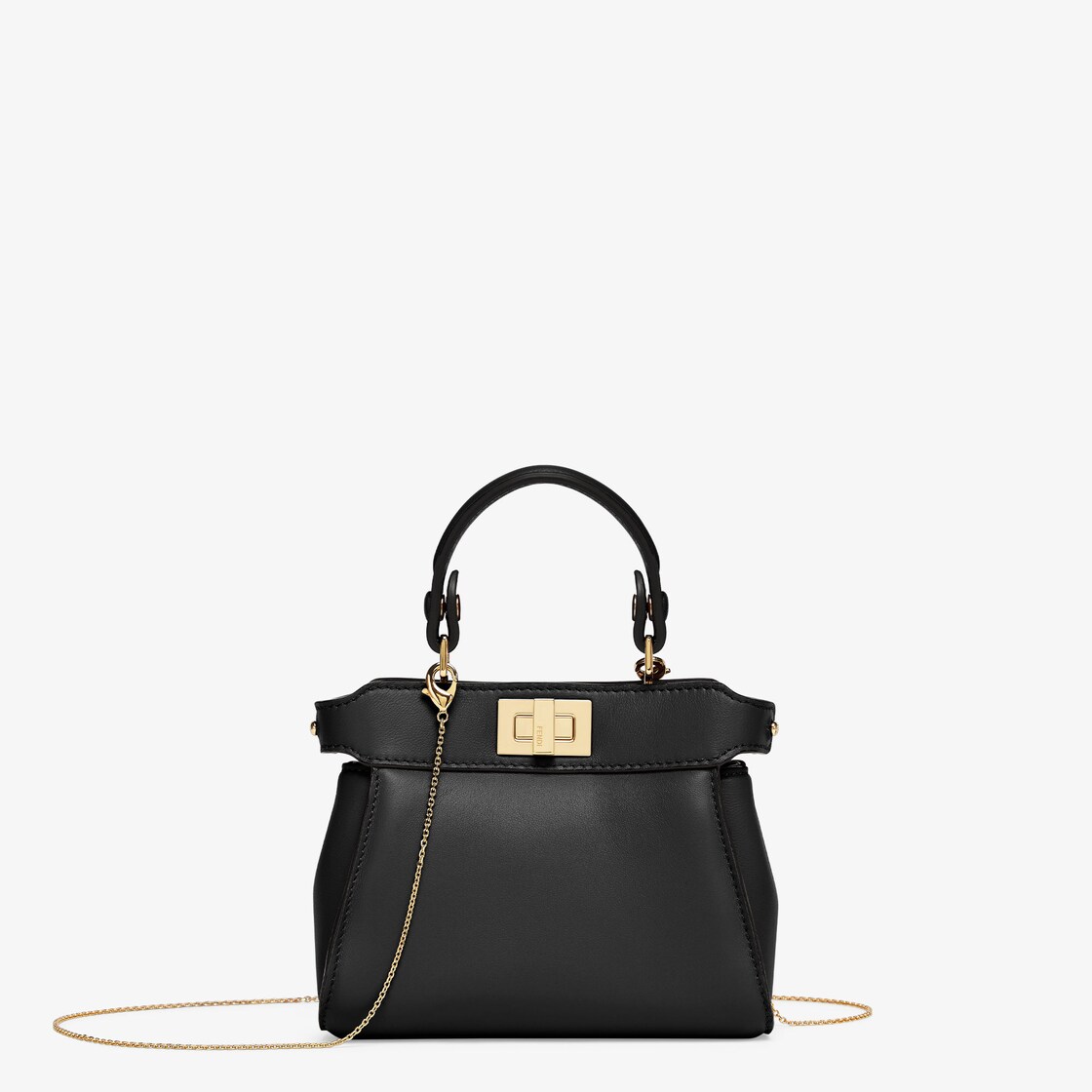 Nano Peekaboo Leather Black Fendi