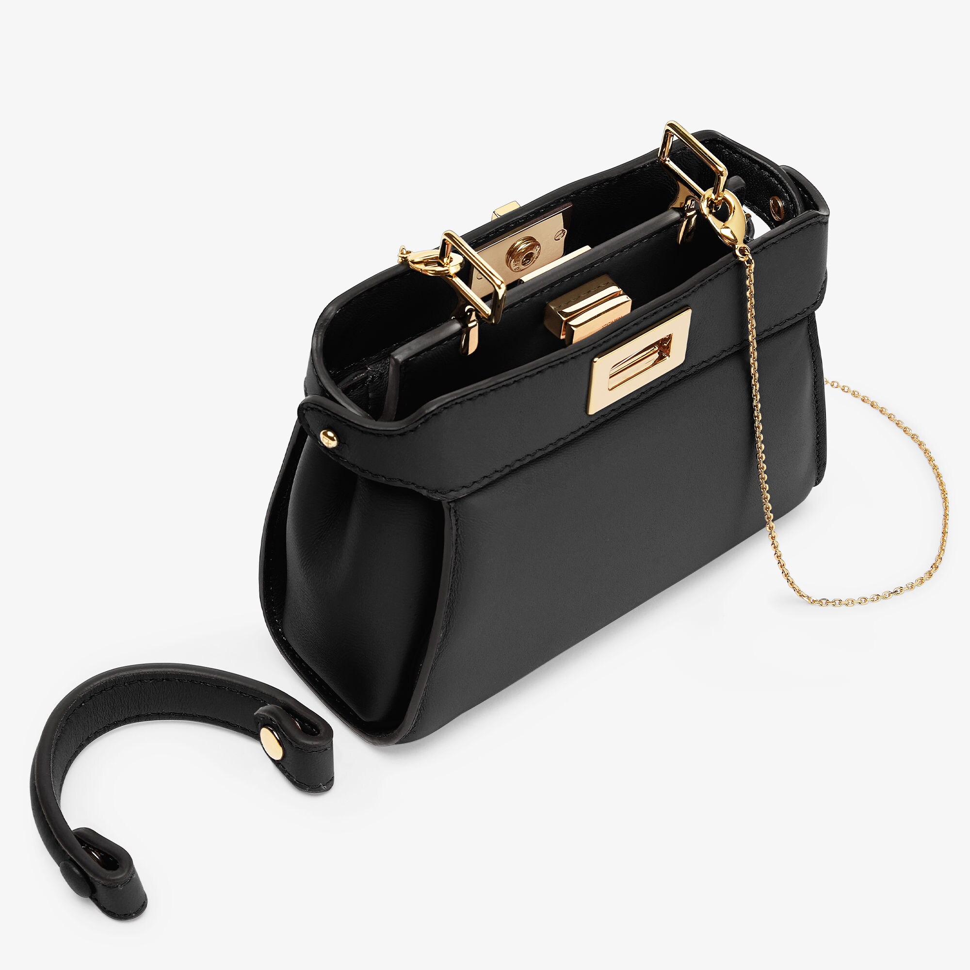 Nano PeekabooBlack nappa leather miniature bag