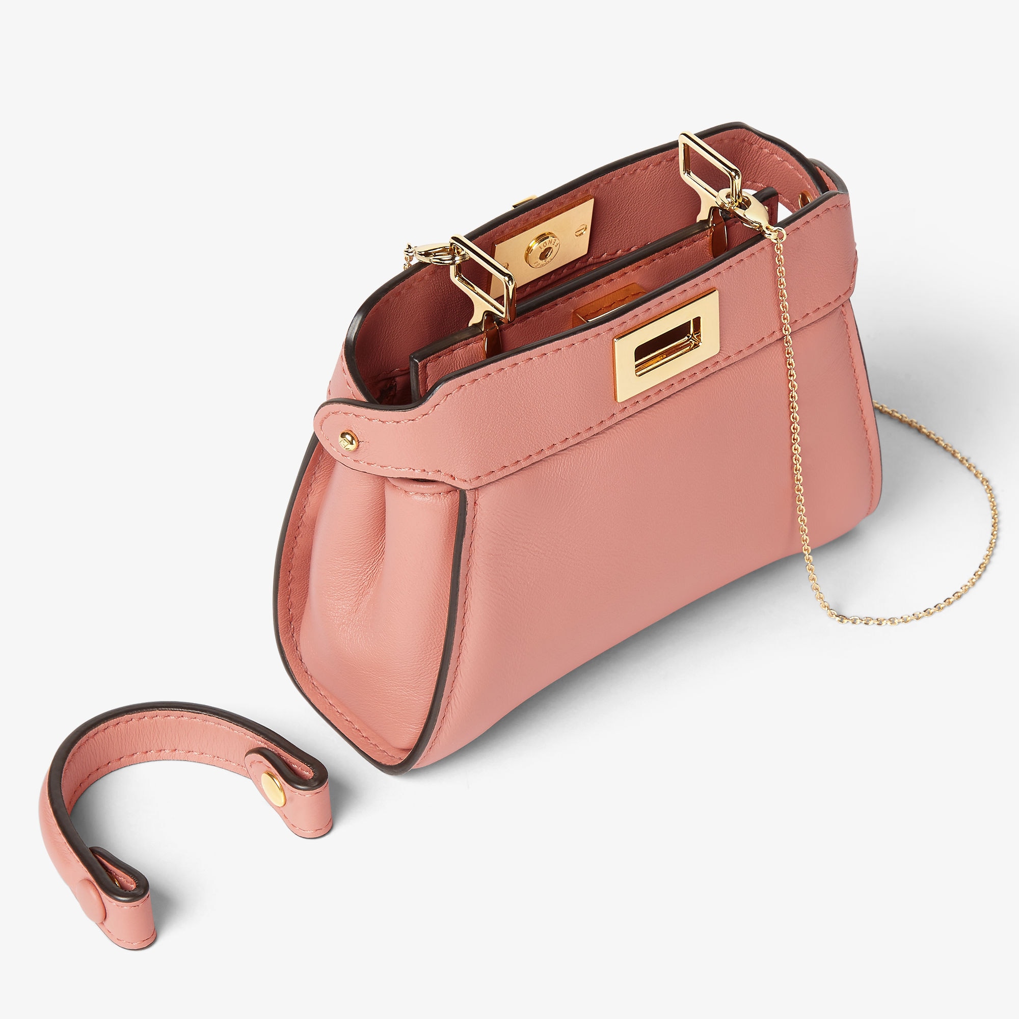 バッグ FENDI MINI PEEKABOO Nano Peekaboo Leather Black | Fendi