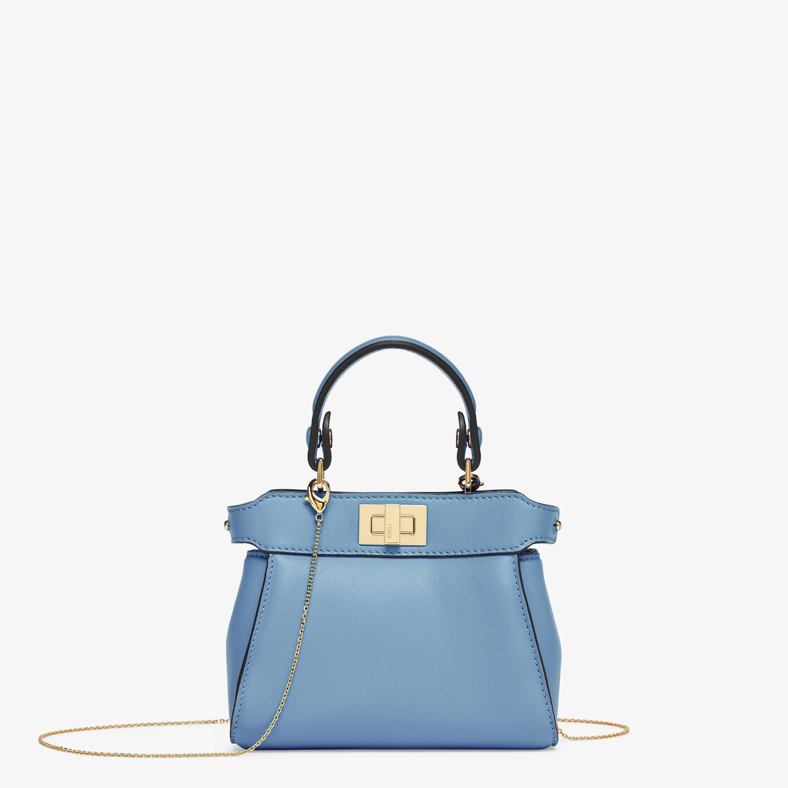 Nano Peekaboo Leather Blue Fendi