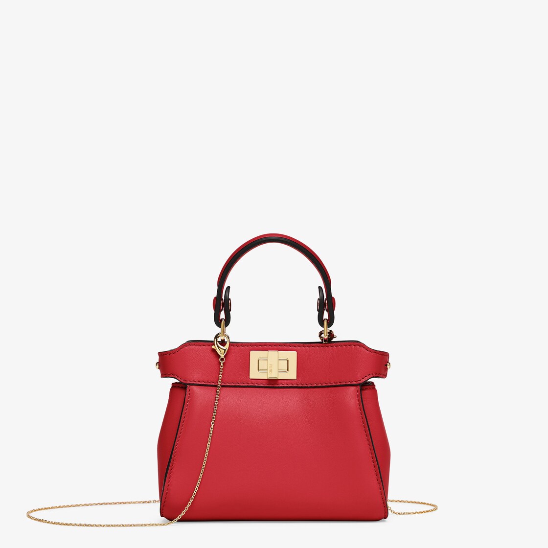 Nano Peekaboo Leather Red Fendi