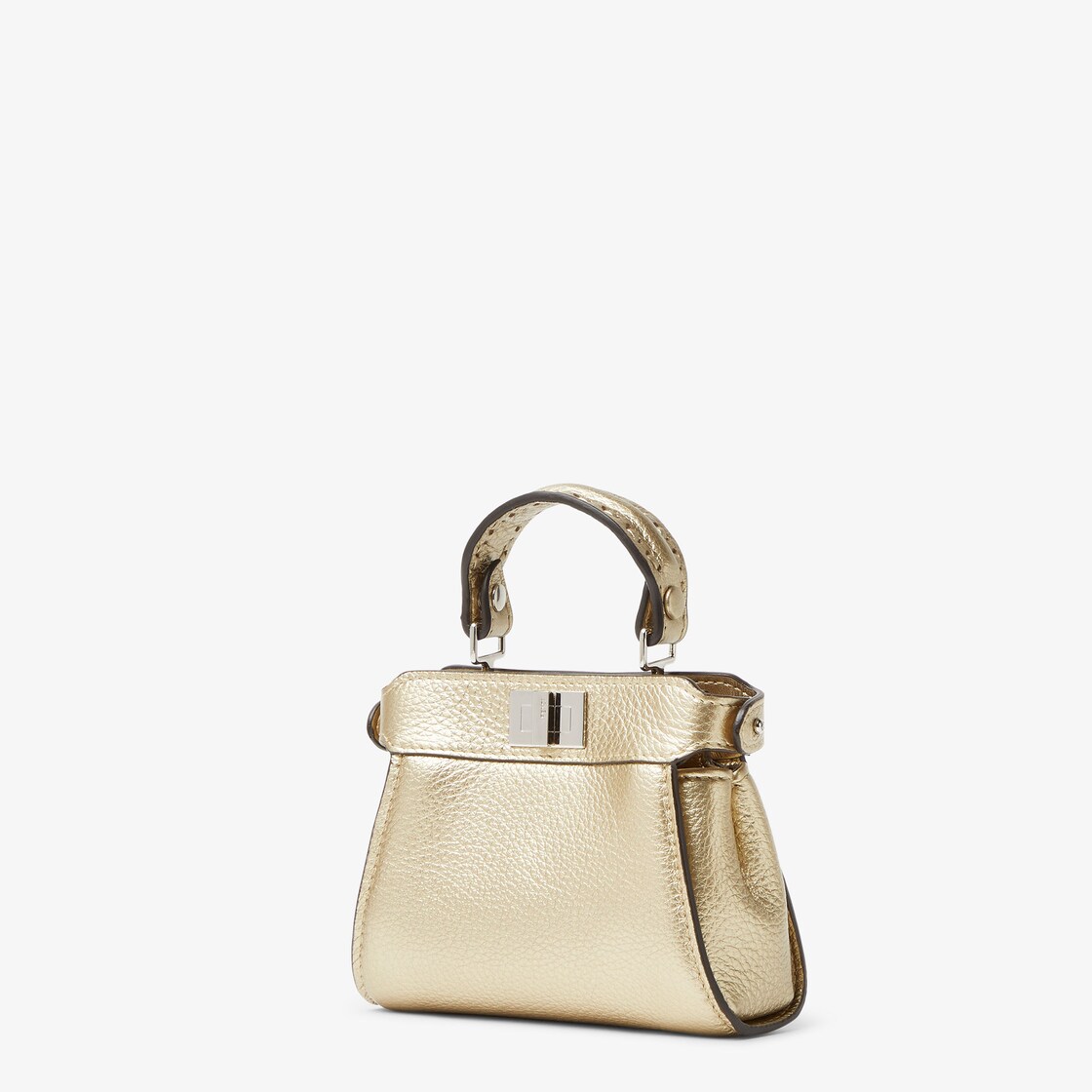 Nano Peekaboo Champagne coloured Selleria miniature bag Fendi