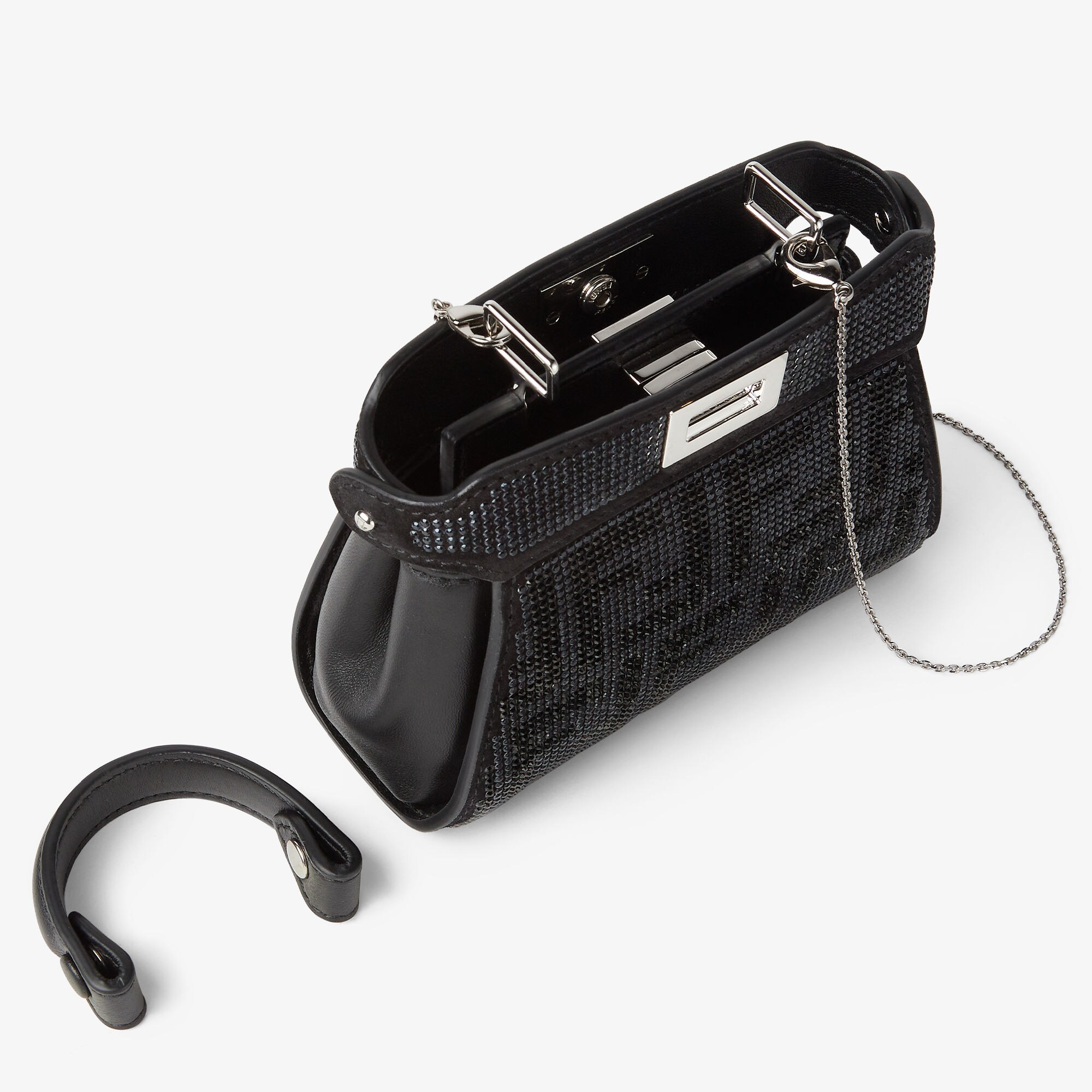 素敵でユニークな crystals or Sequins Peekaboo Nano Black Fendi | トップス