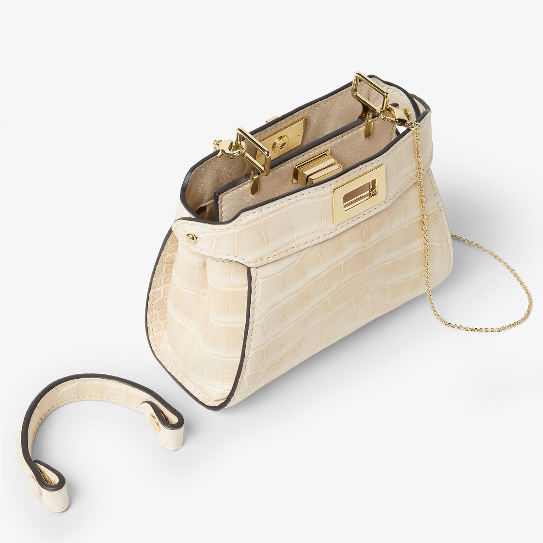 Nano Peekaboo Fine leathers Beige - Image 3/3