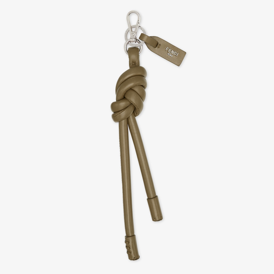 Fendi KnotGreen leather key ring