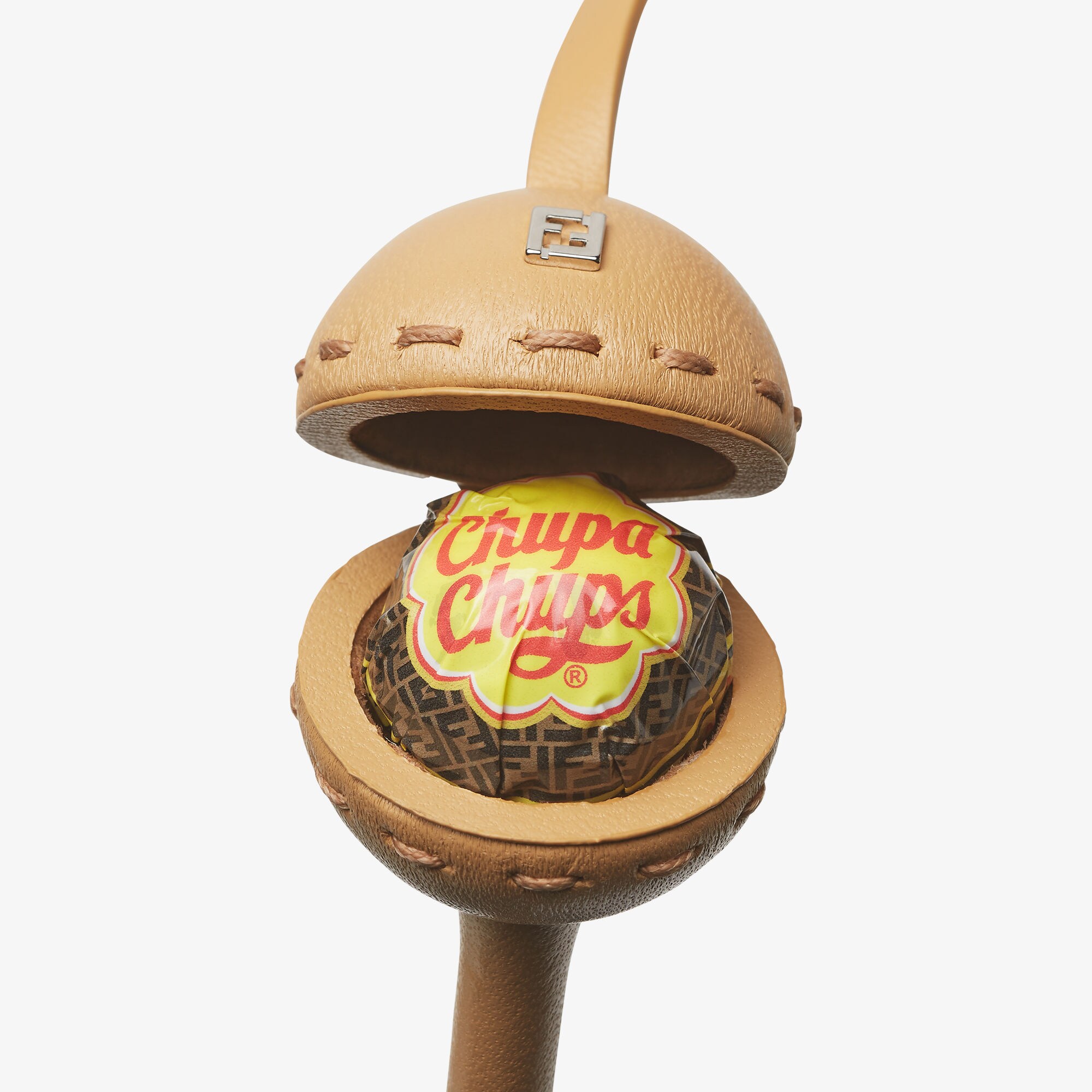 Lollipop holder charmBeige leather FENDI x Chupa Chups® charm