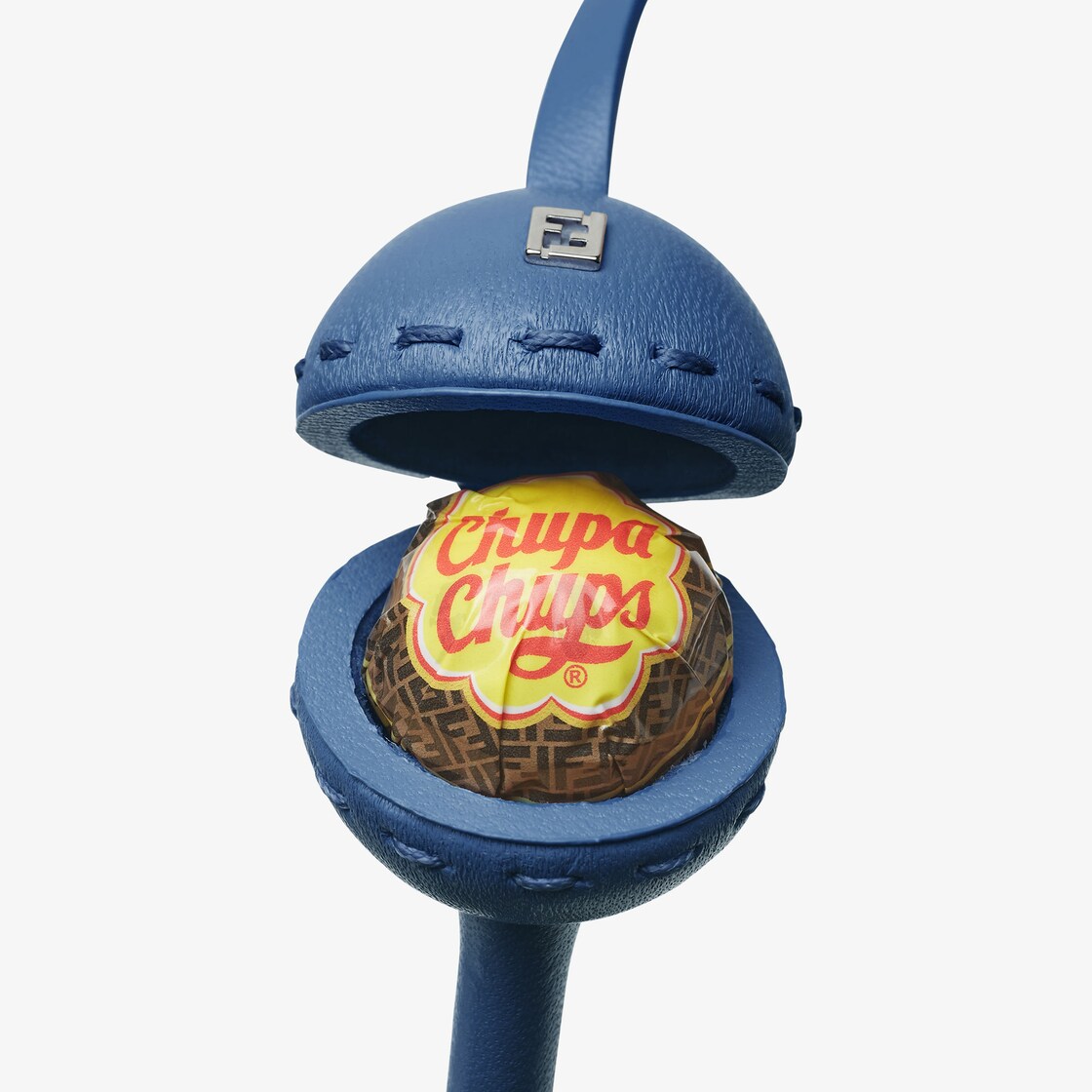 Lollipop holder necklace Leather Blue - Image 3/4
