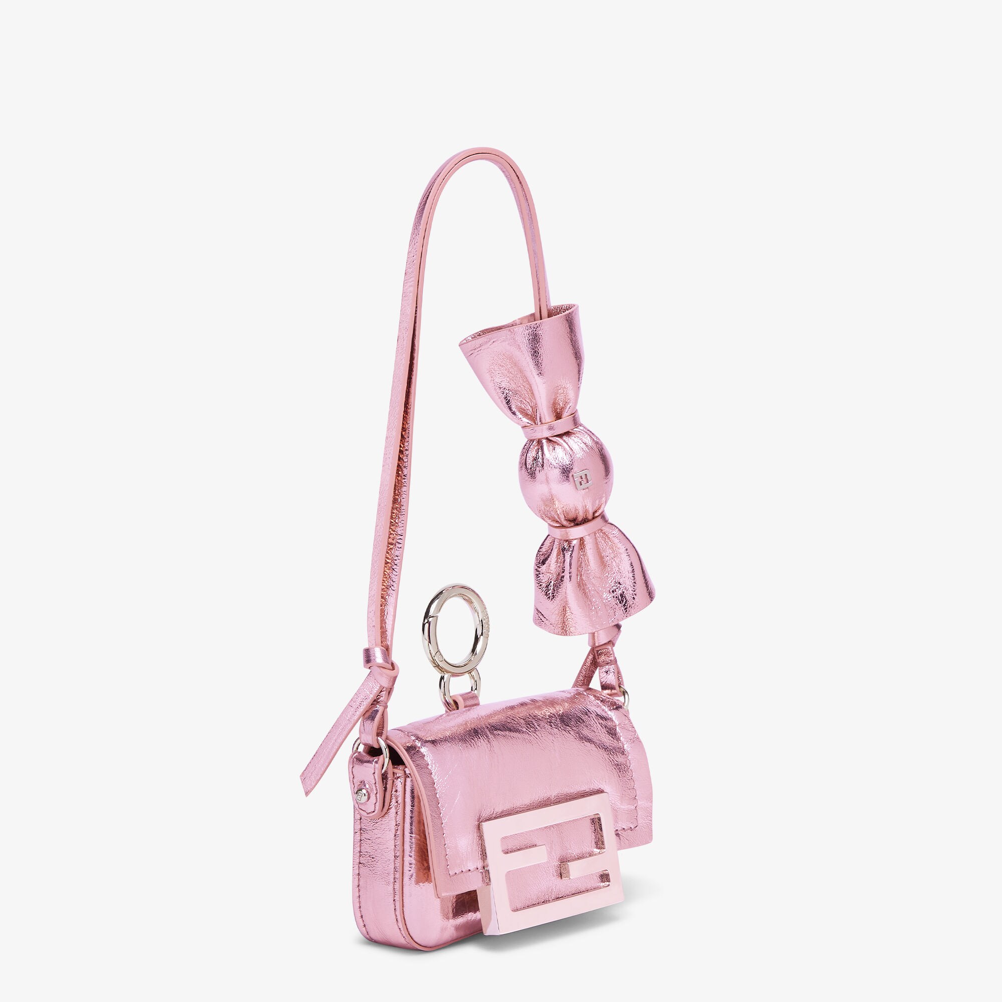 Nano Baguette Charm Leather Pink | Fendi