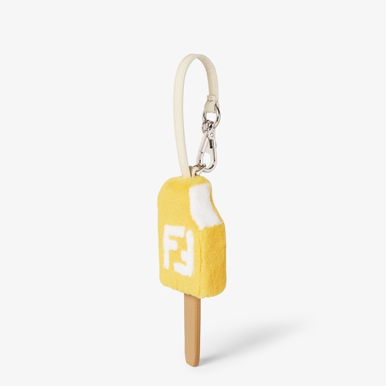 Fendi Bag charm made of yellow mink with white FF inlay | Thumbnail 2