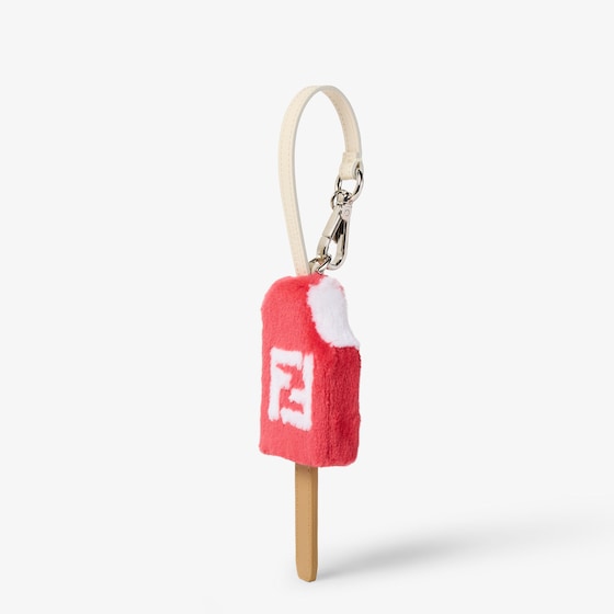Fendi Bag charm made of red mink with white FF inlay | Thumbnail 2
