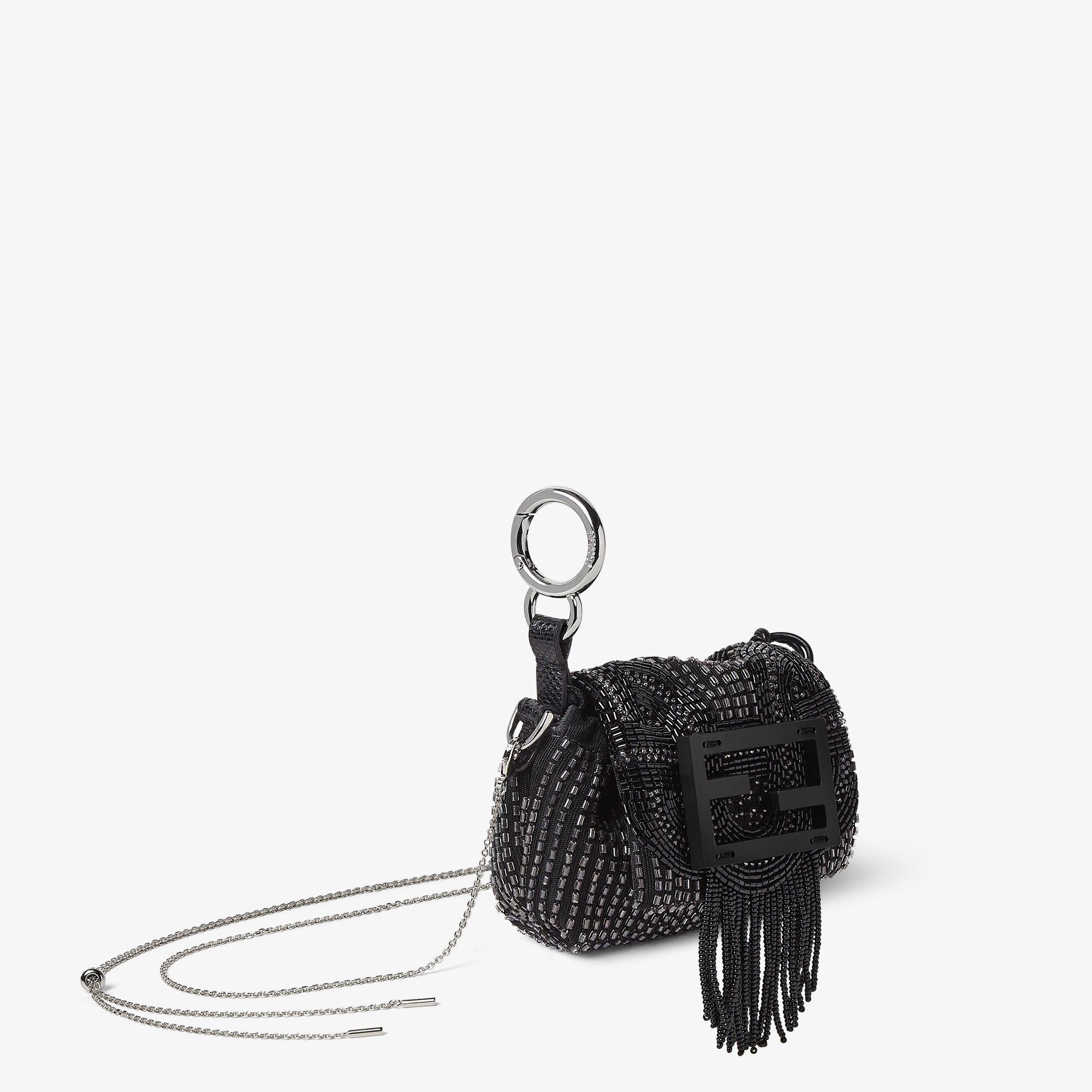 FENDI｜ (Mamma Baguette Nano (7AS368 ABVE F0KUR)) Mamma Baguette Nano Sequins or crystals Black | Fendi