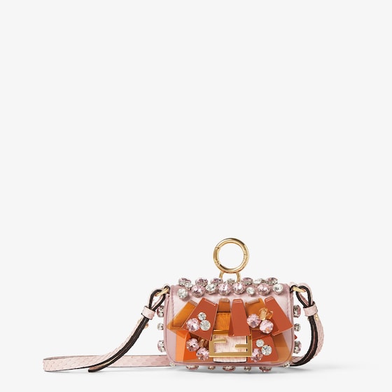 Fendi Nano Baguette Charm In Pink
