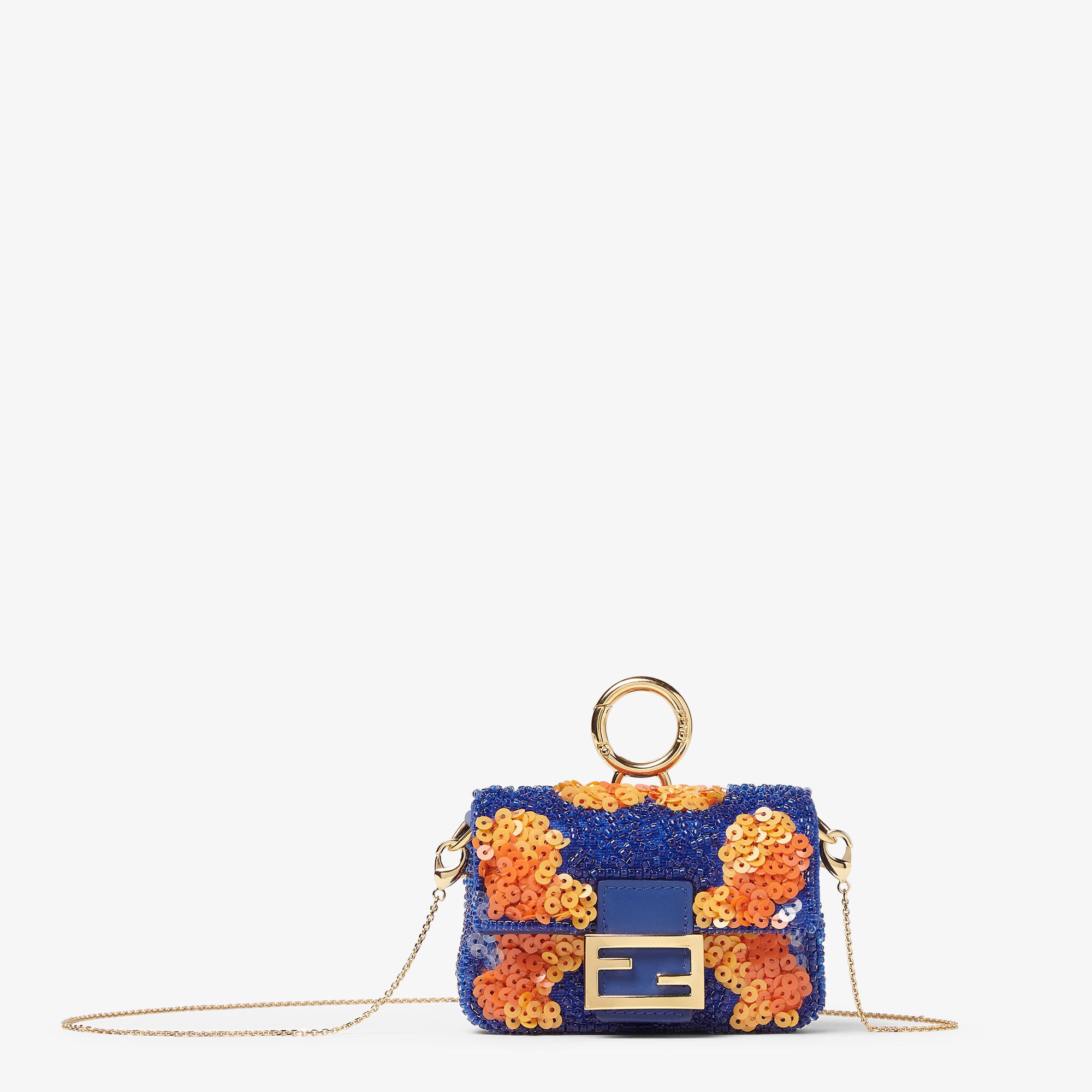 ナノ バゲット チャーム スパンコールとクリスタル マルチカラー | Fendi