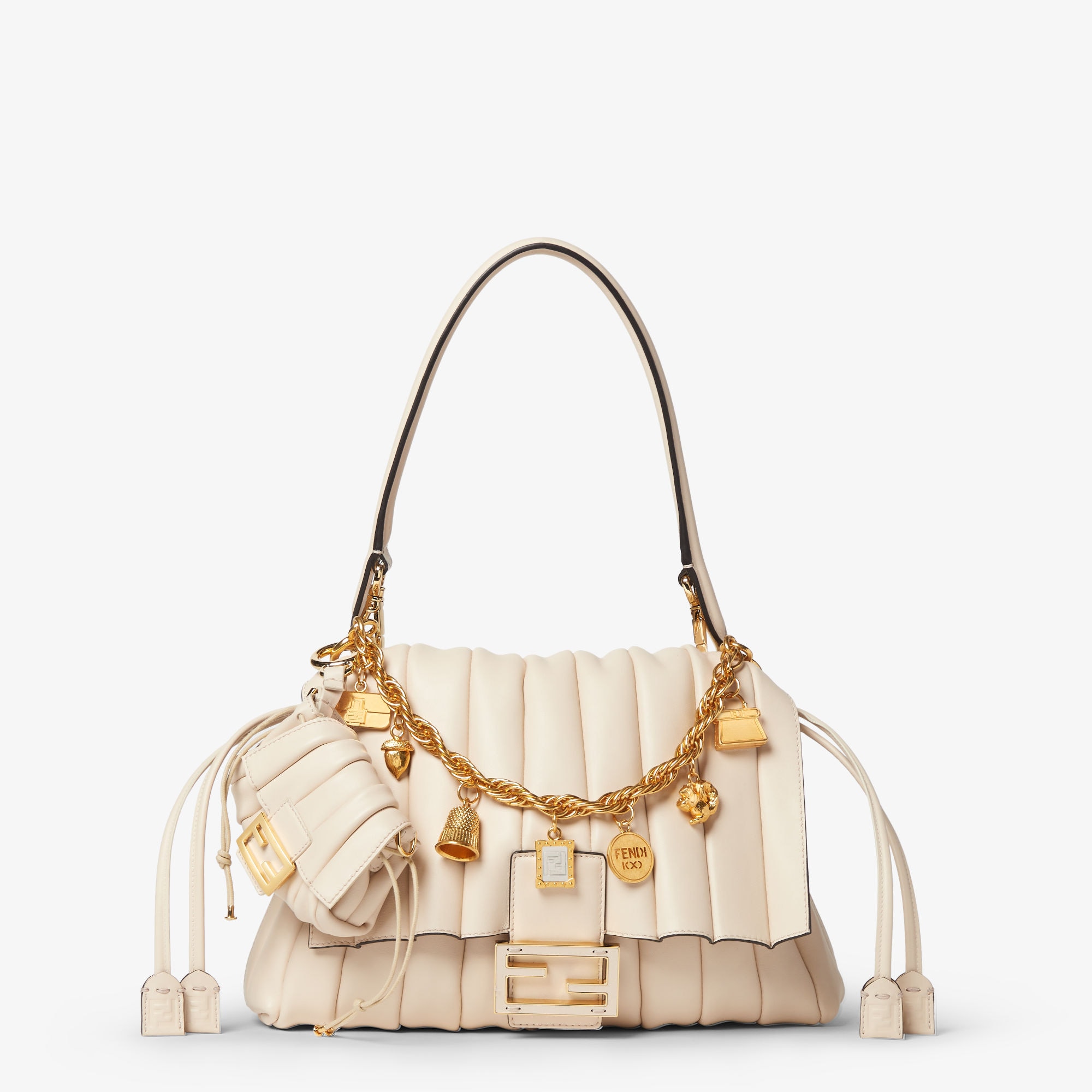 Mamma Baguette Nano Leather White | Fendi