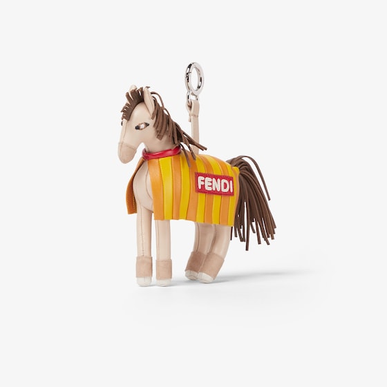 Fendi Beige suede horse charm