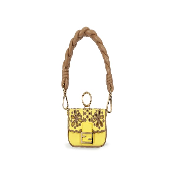 Fendi Nano Baguette Maxi Handle Charm In Gray