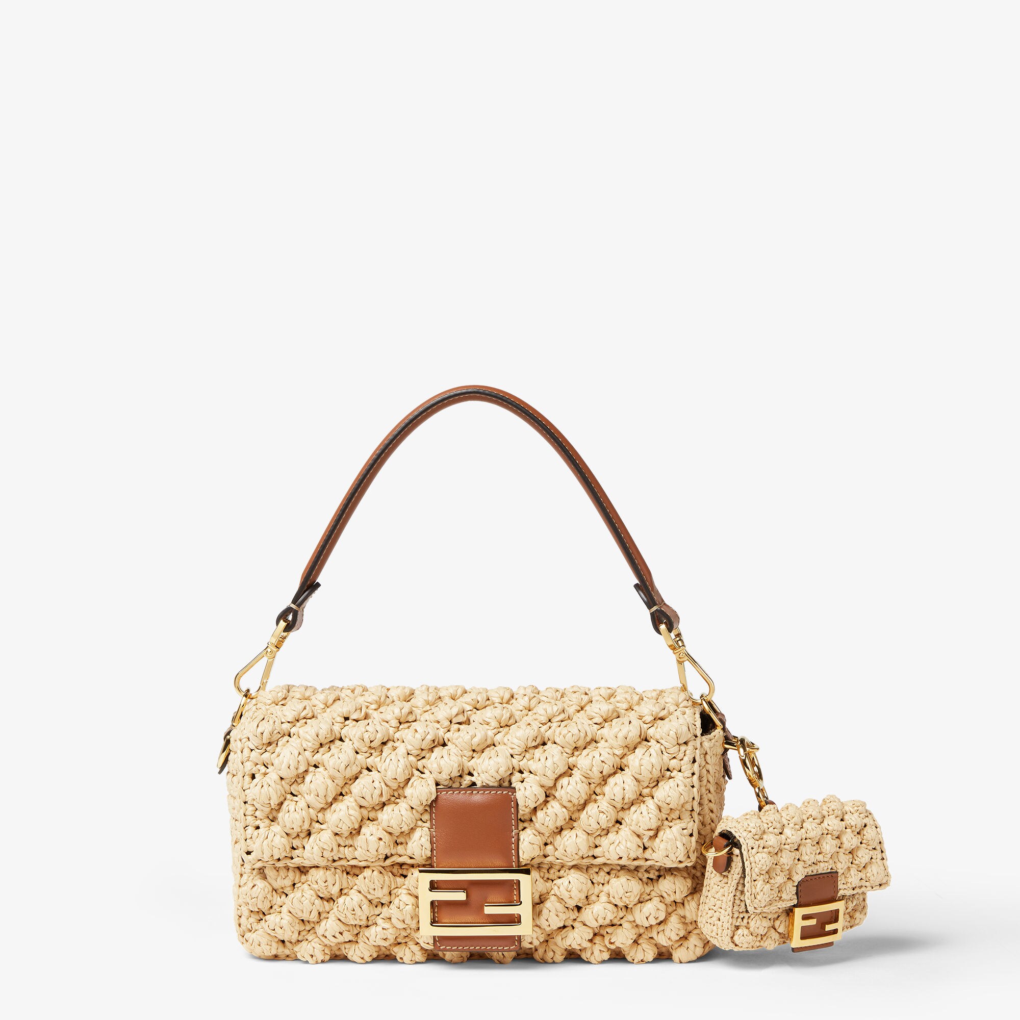 Nano Baguette Maxi Handle Charm - Beige | FENDI US