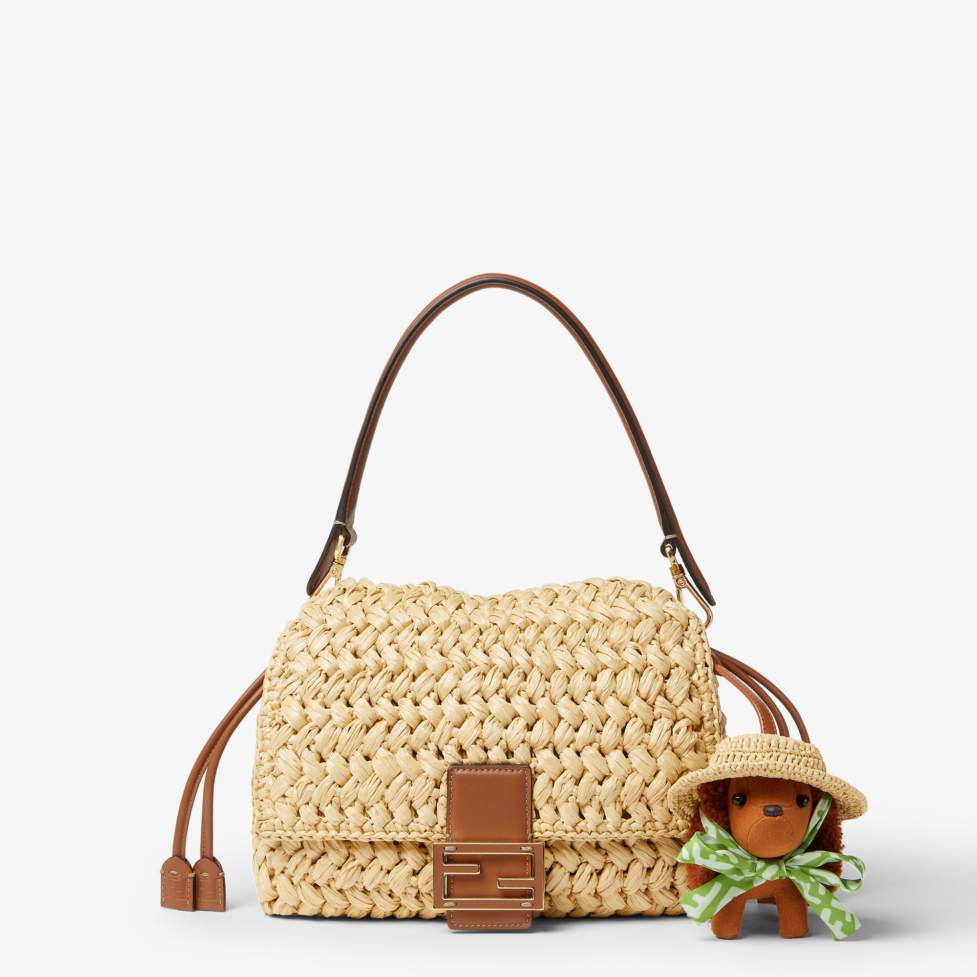 Fendi Itina チャーム ファブリック ブラウン | Fendi