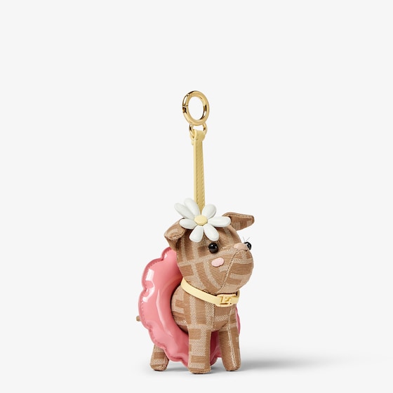 Fendi Bag charm made of beige FF jacquard | Thumbnail 3