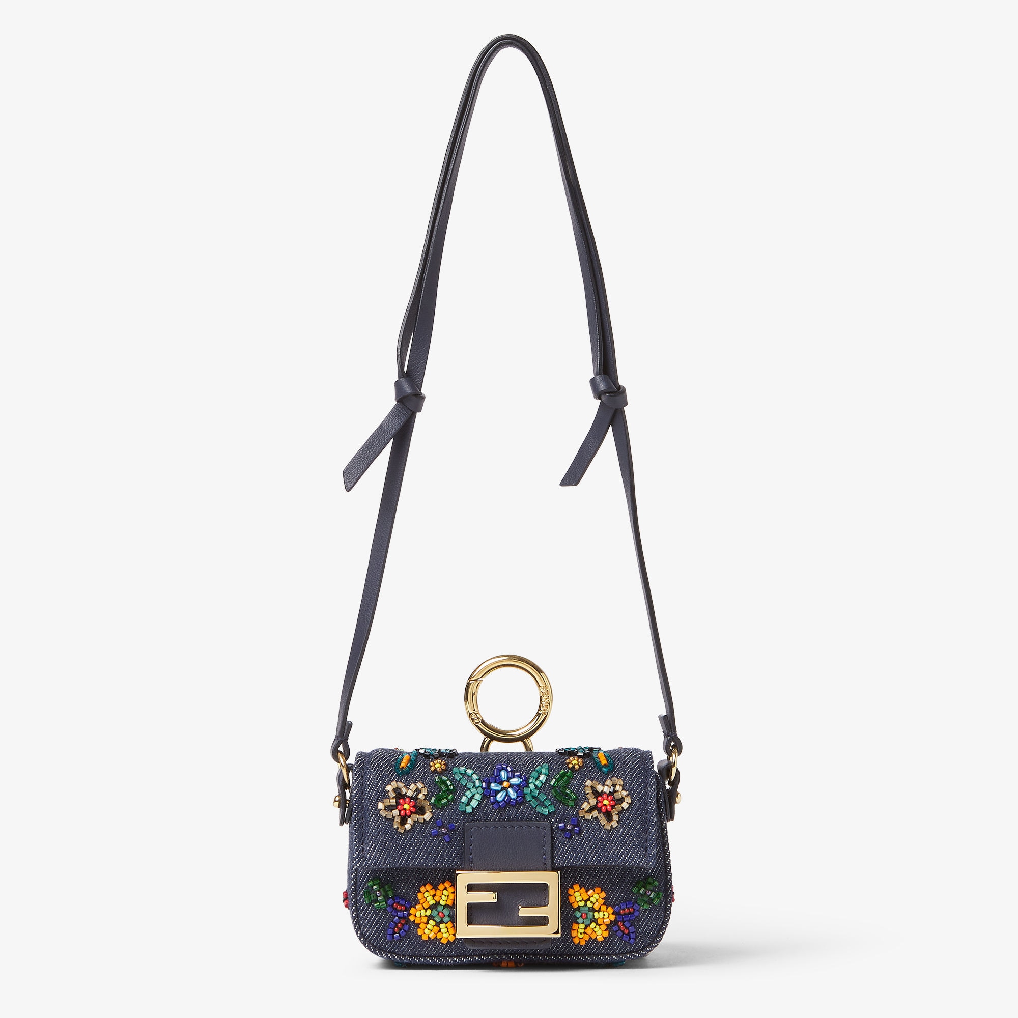 FENDIナノバケットチャーム ナノ バゲット チャーム デニム ブルー | Fendi