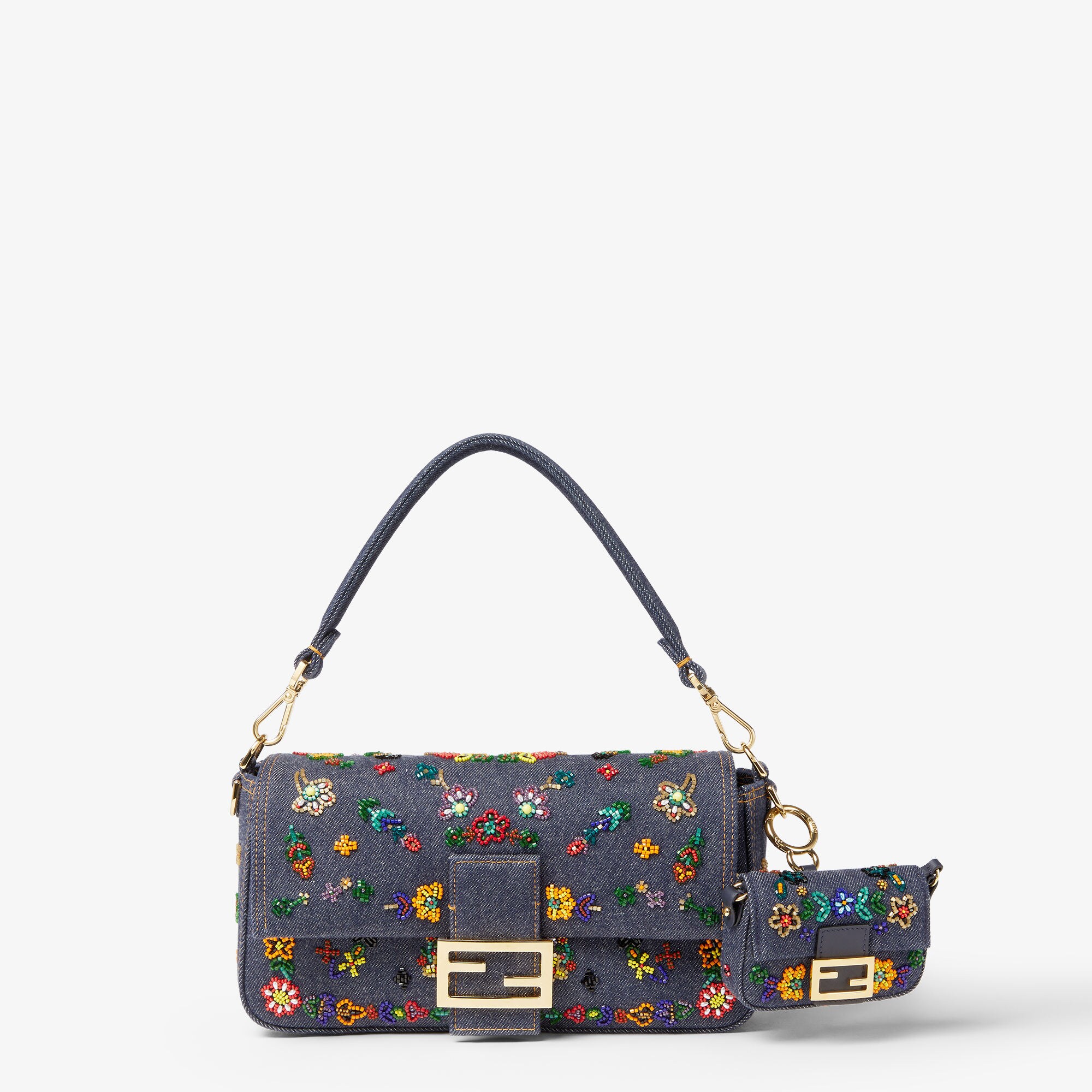 ナノ バゲット チャーム デニム ブルー | Fendi