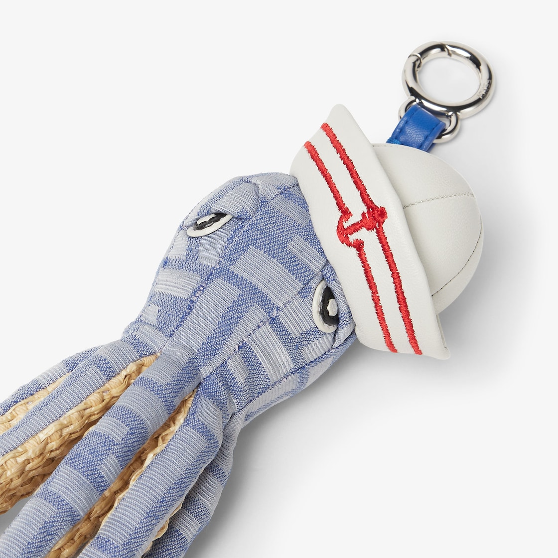 Raffia and jacquard charm Fabric Blue - Image 2/2