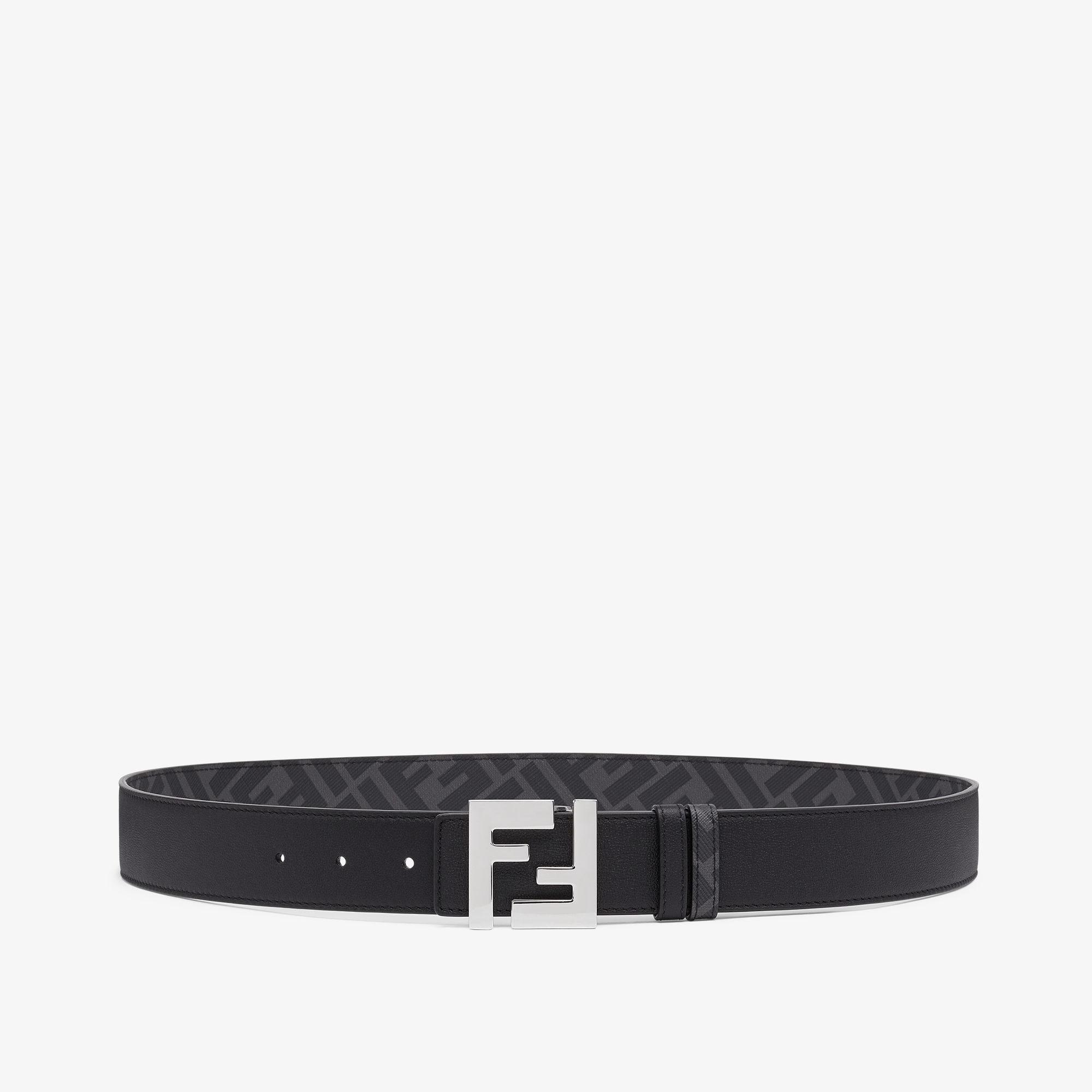 Squared FF beltBlack leather reversible belt