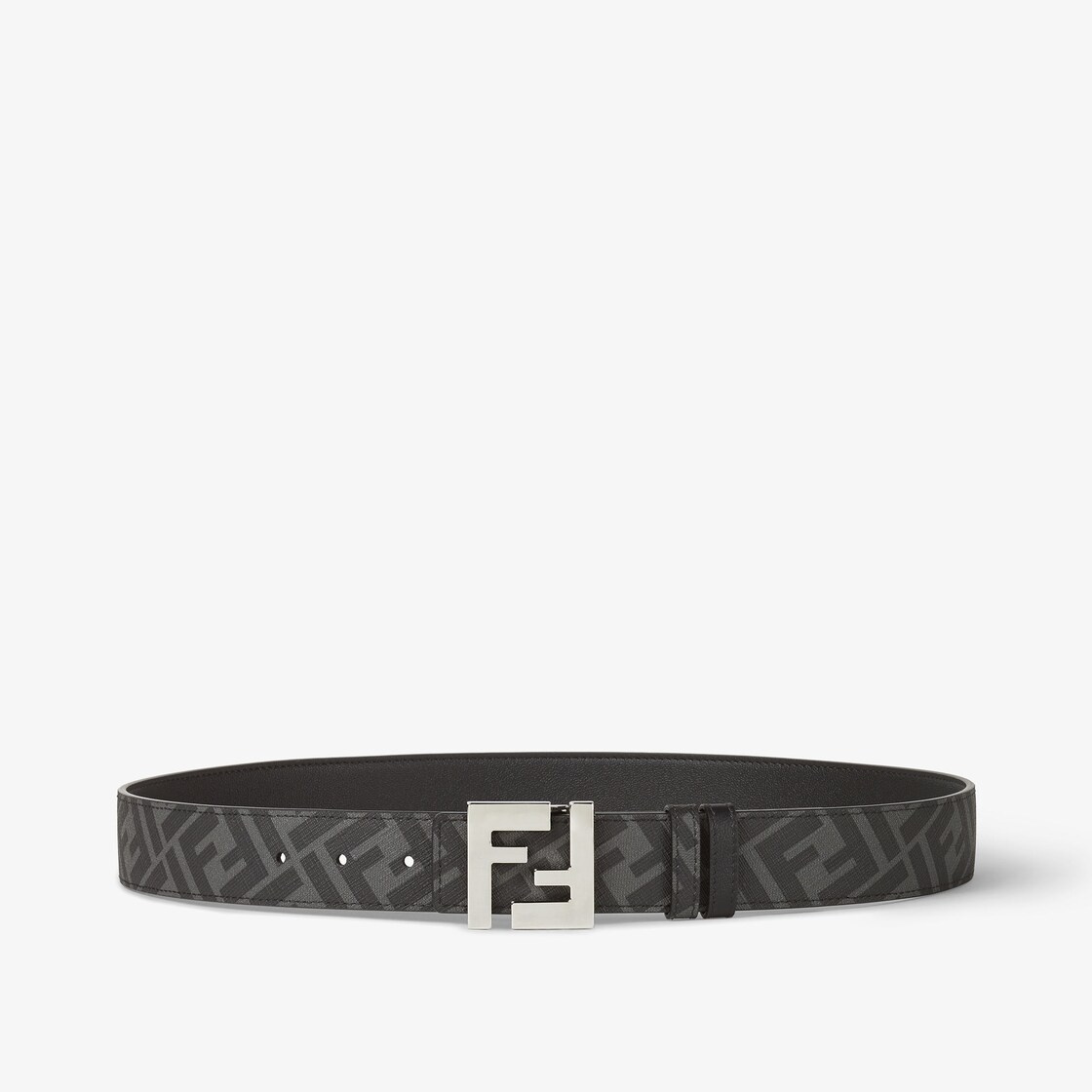 FF Belt - Black leather reversible belt | Fendi