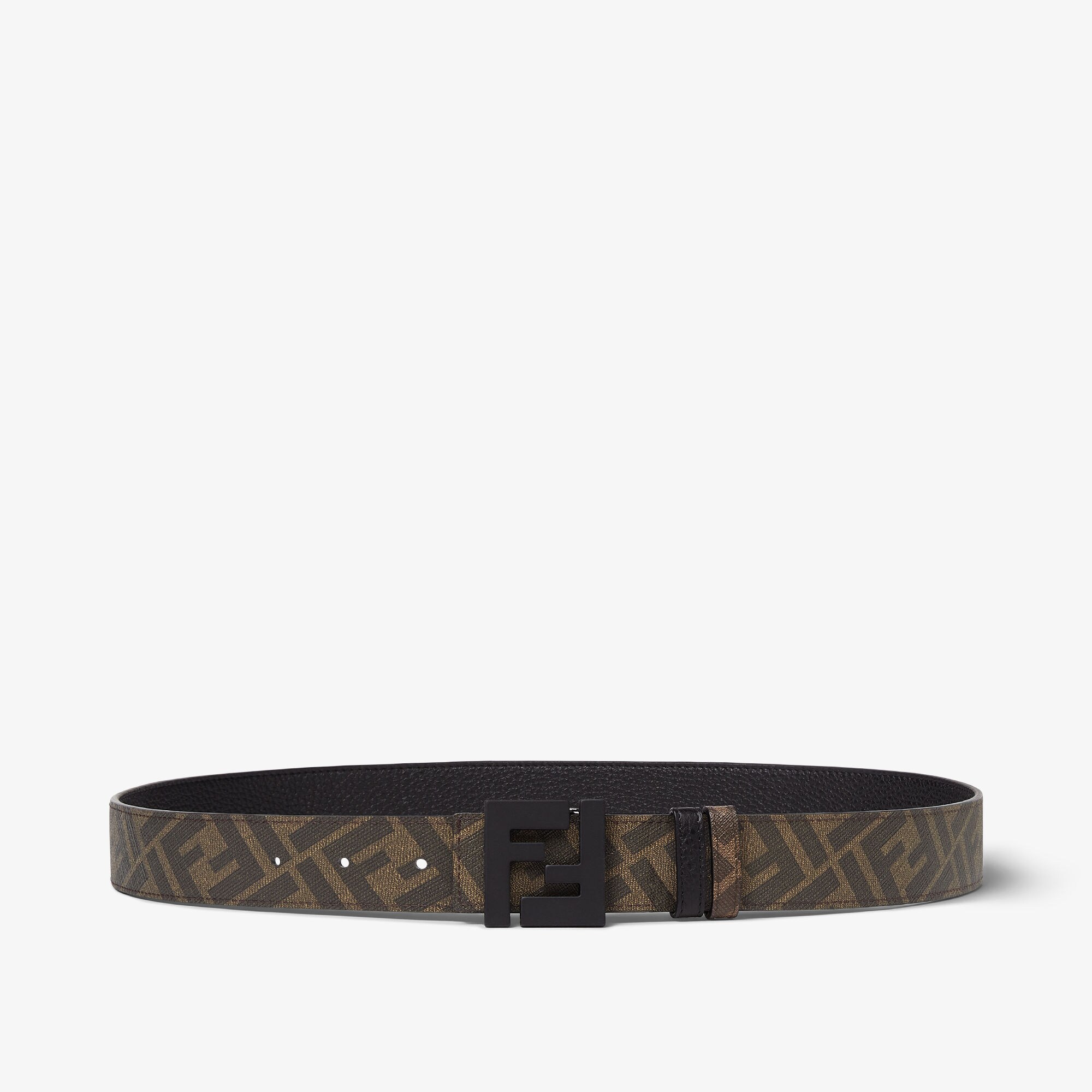 FF BeltBrown leather and fabric reversible belt