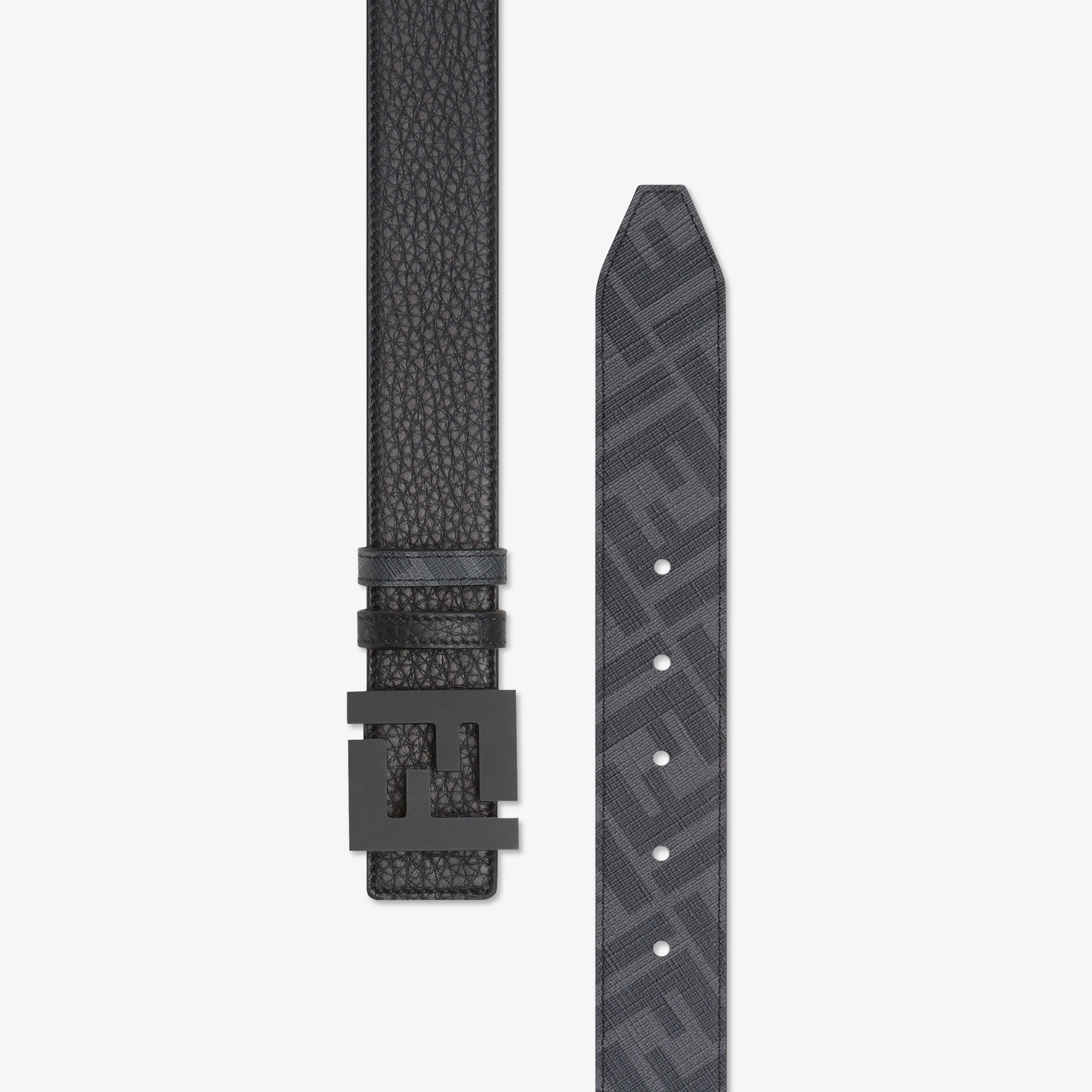FENDI 本革 黒 ベルト 15118/46 FF Rounded Belt Leather Black | Fendi